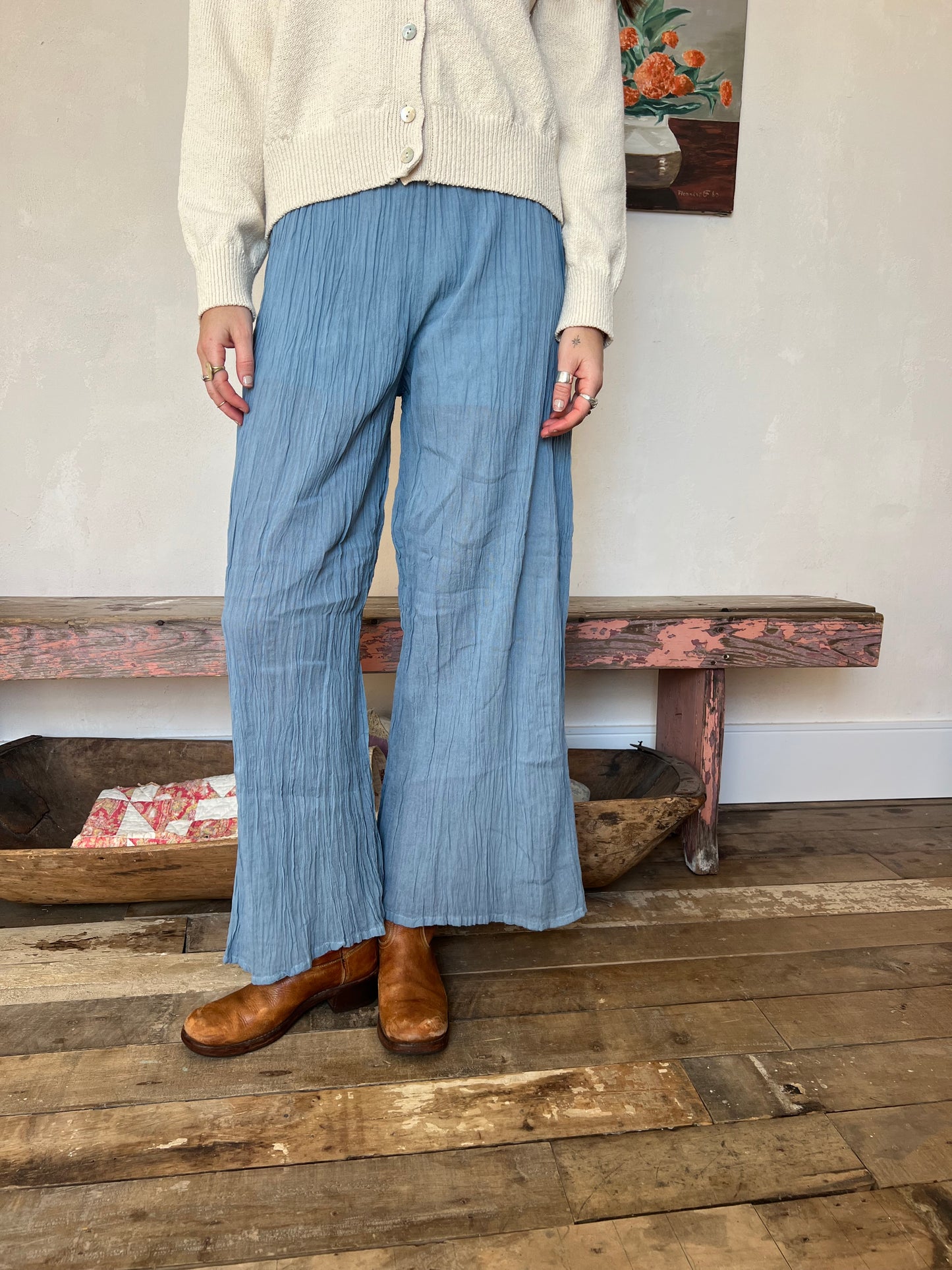 Oaxacan Sky Blue Cotton Pant