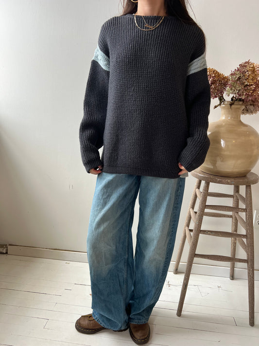 Chunky Ribbed Charcoal Grey Knit