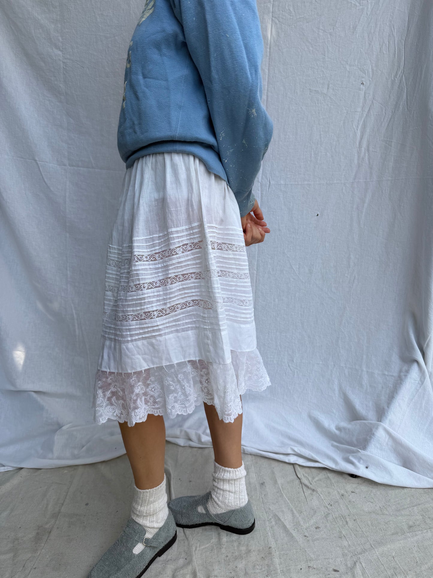 Antique Reworked Christening Gown Skirt 03