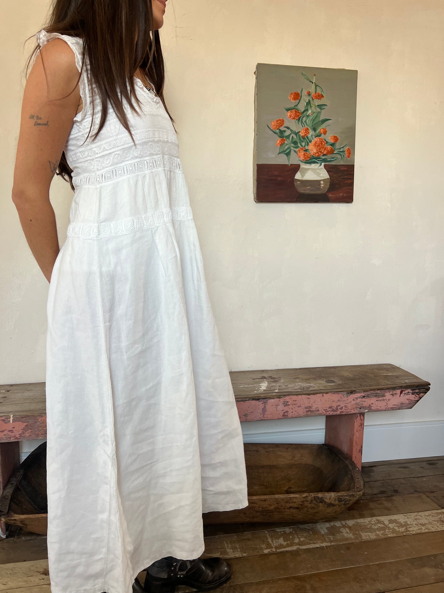 Antique White Lace Dress