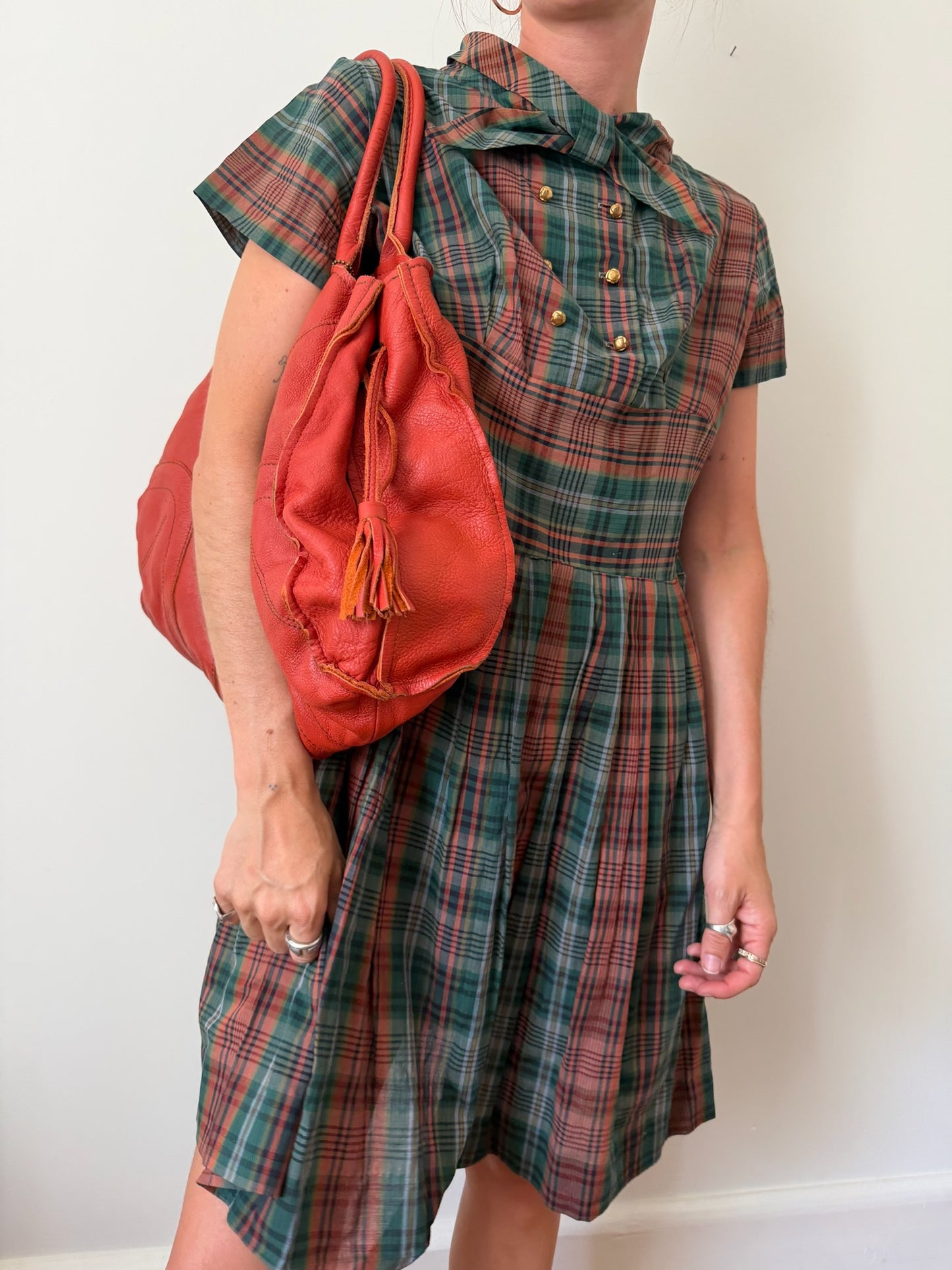 Bright Burnt Orange Tassled Purse