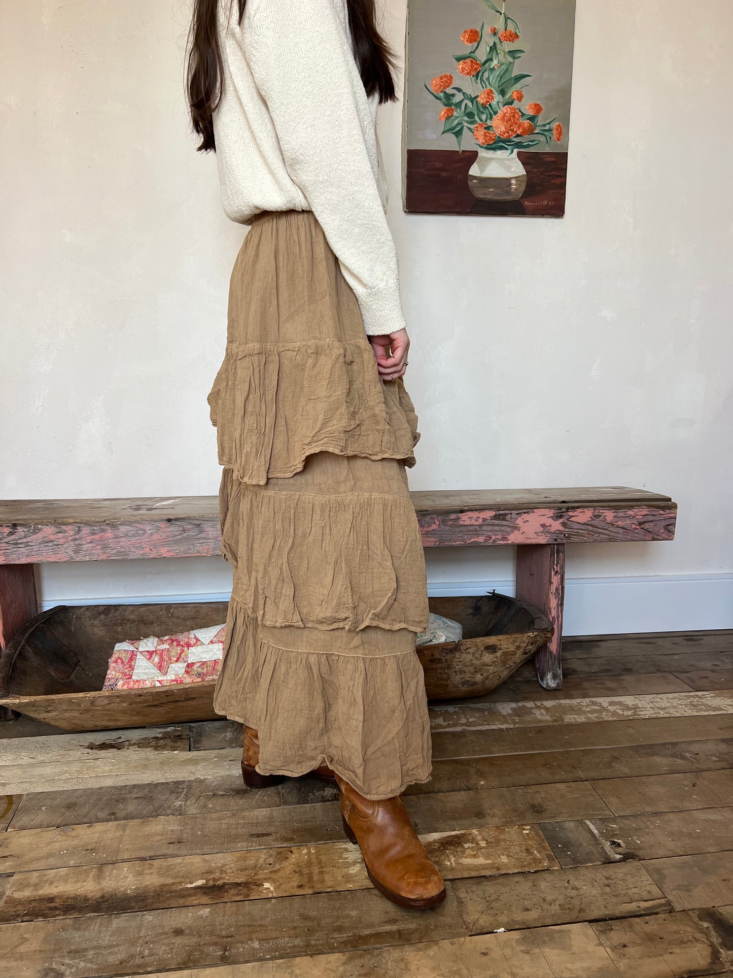 Oaxacan Wheat Ruffle Skirt