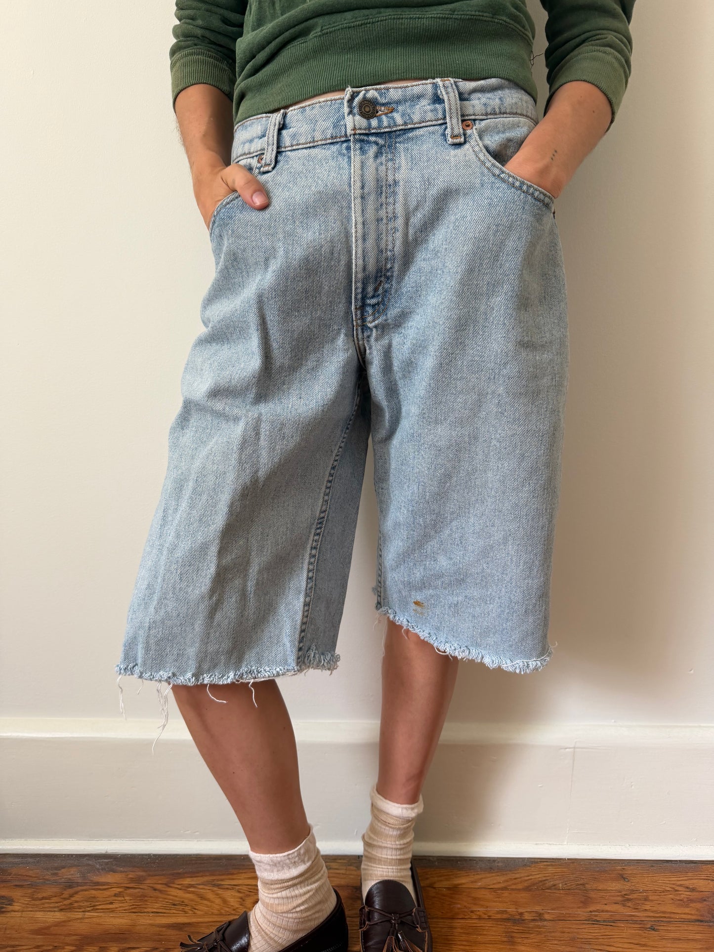 Levi’s Long Cutoff Denim Shorts