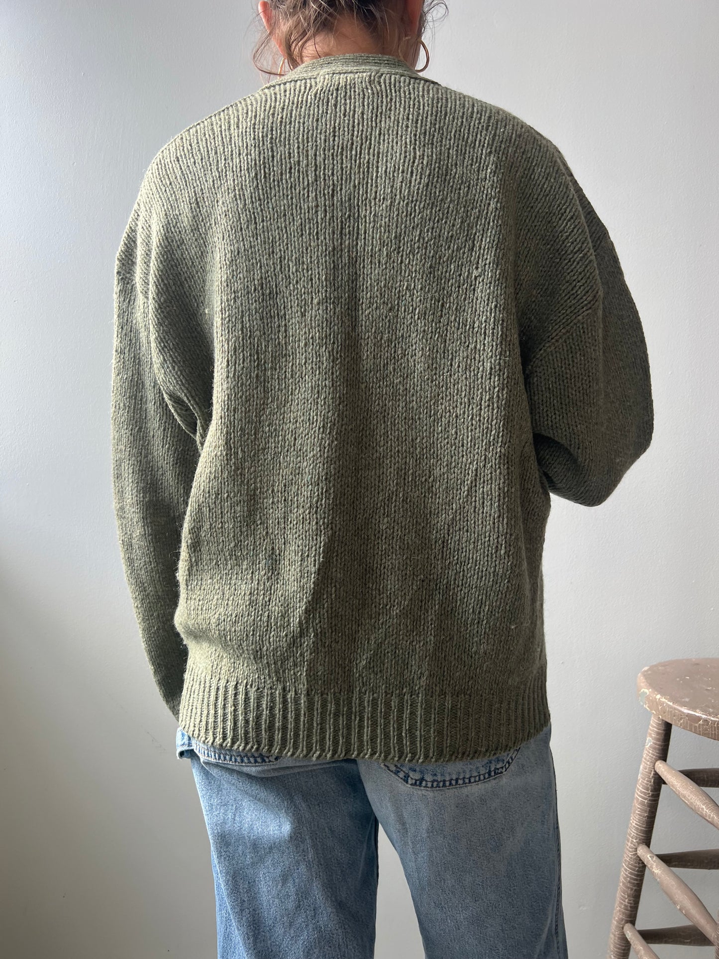 Sage Green Wool Cardigan