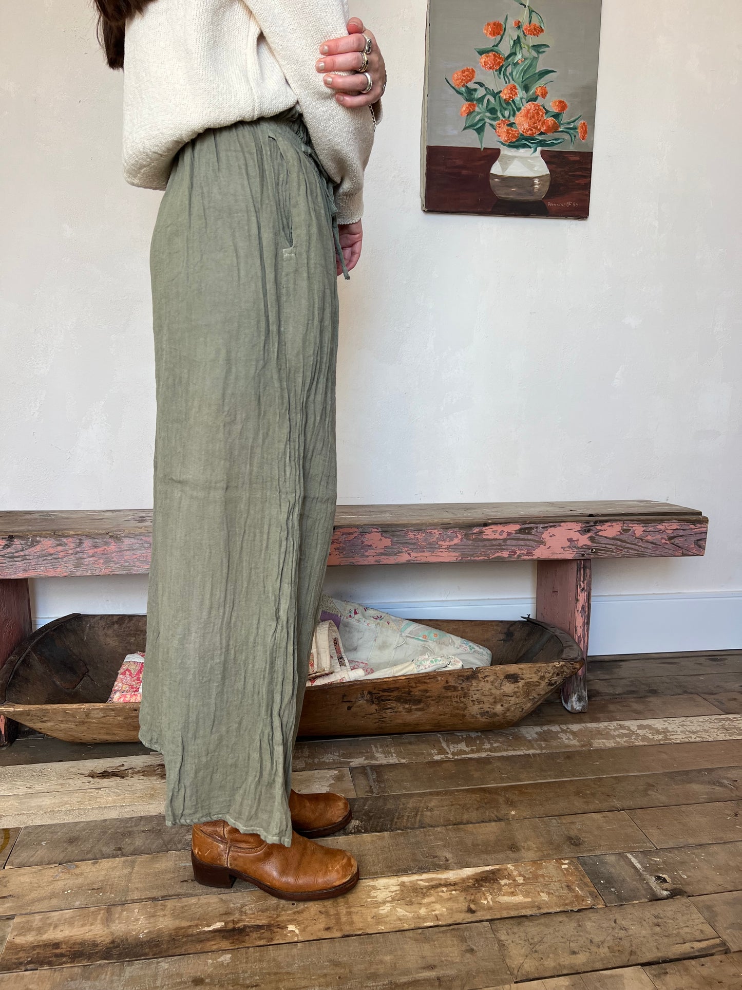 Oaxacan Sage Cotton Pant