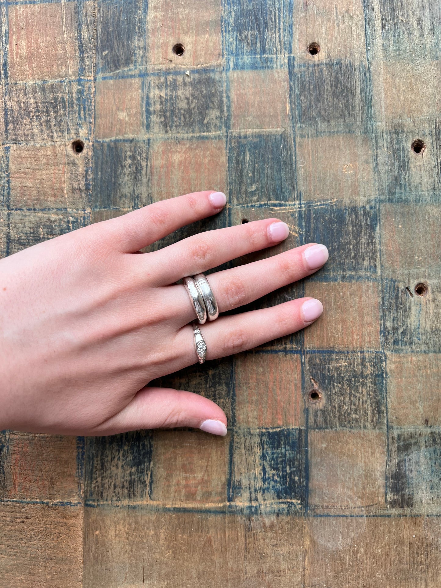 Tiny Posy Signet Ring Set With A Pearl by Rosalind Studio