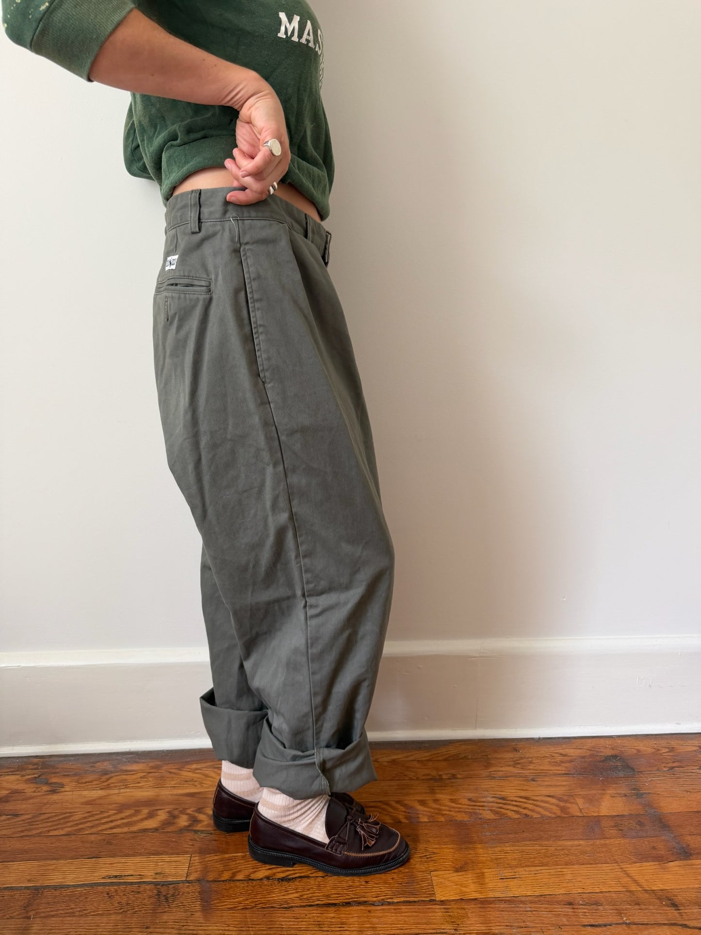 Mens Ralph Lauren Olive Green Cotton Trouser
