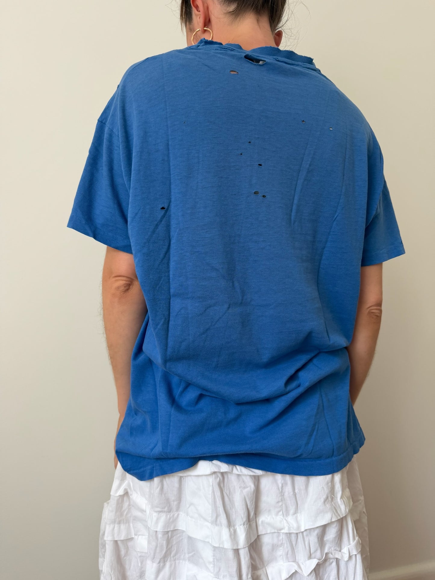 Sky Blue Distressed Tee