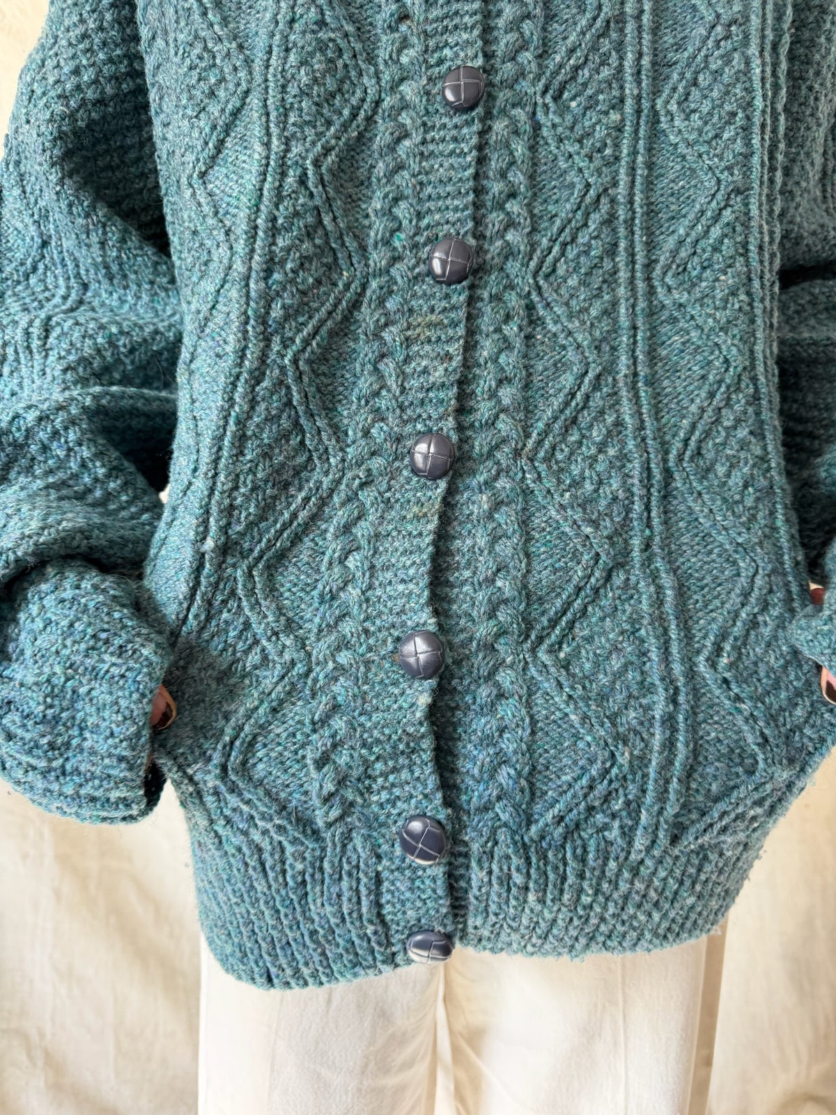 Sea Blue Wool Cardigan
