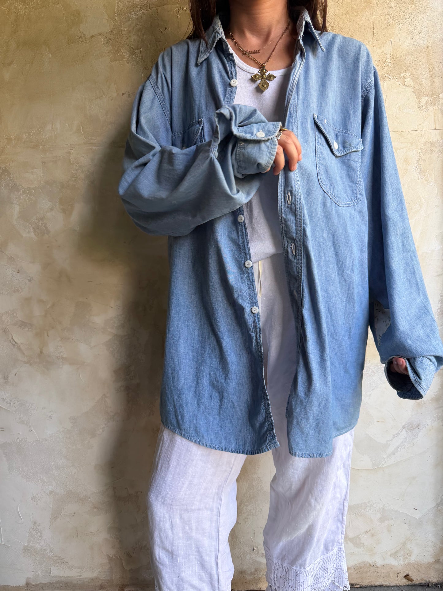 Super Thin Denim Button Up