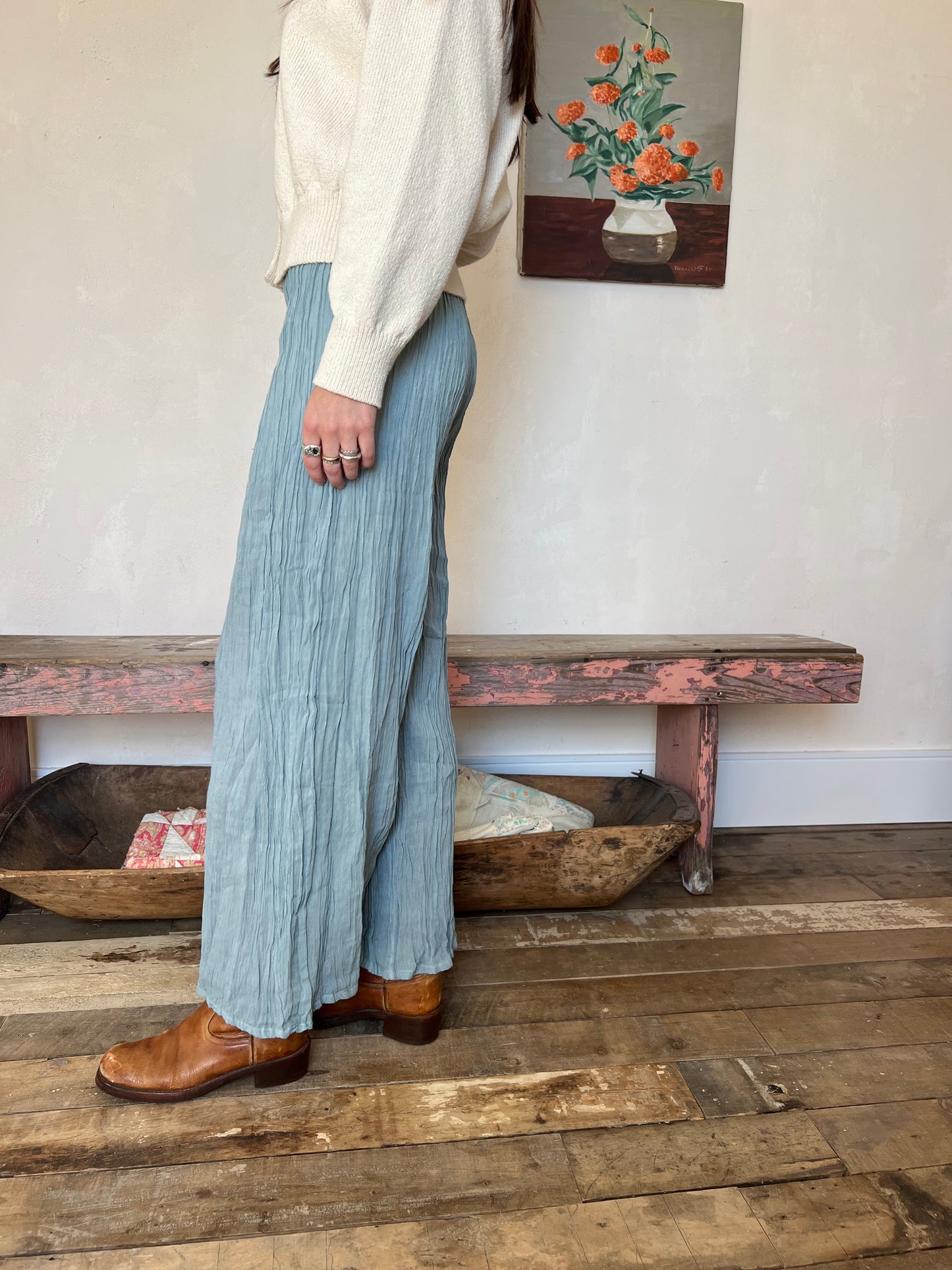 Oaxacan Light Blue Cotton Pant
