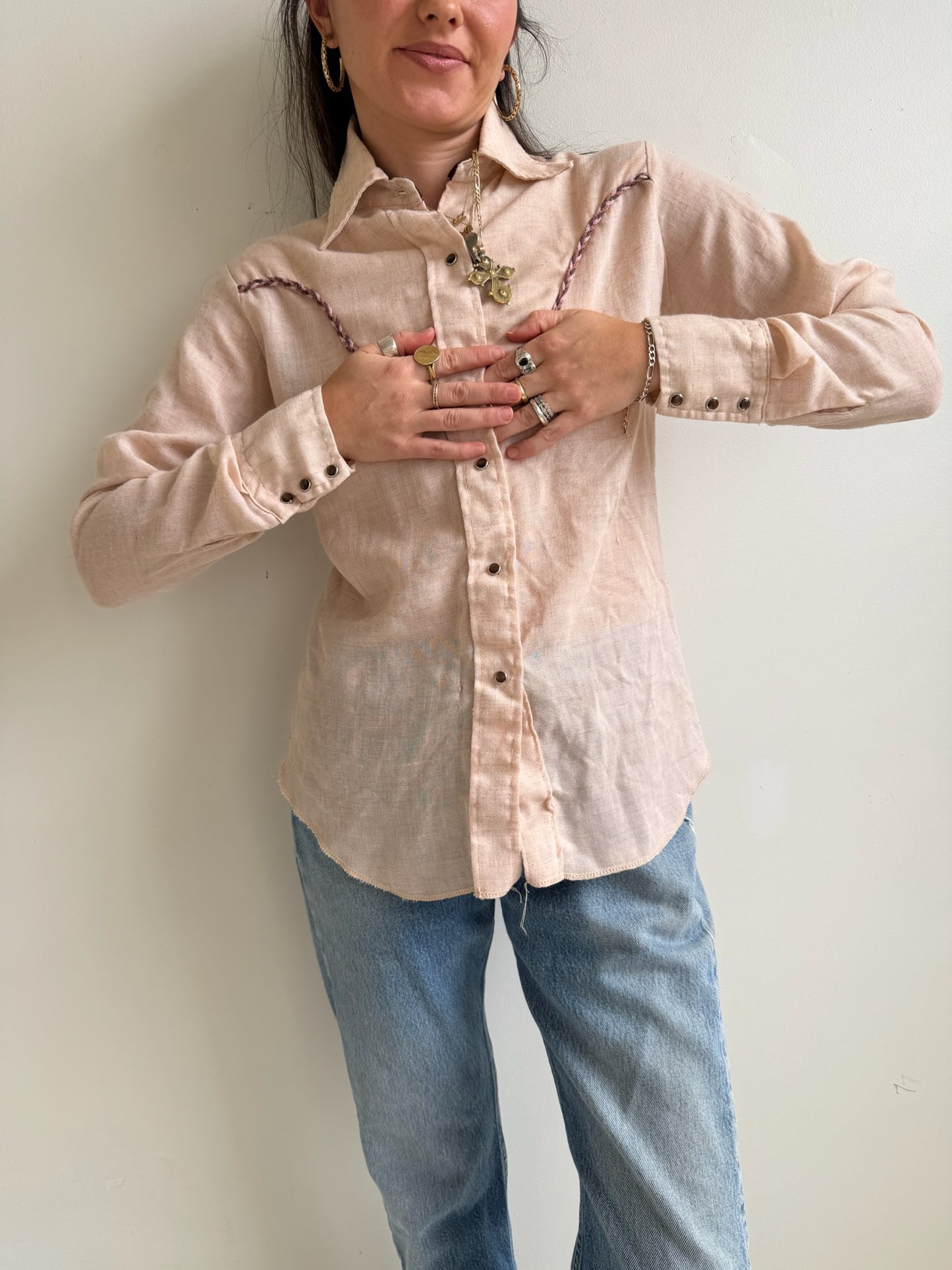 Peachy Western Button Up