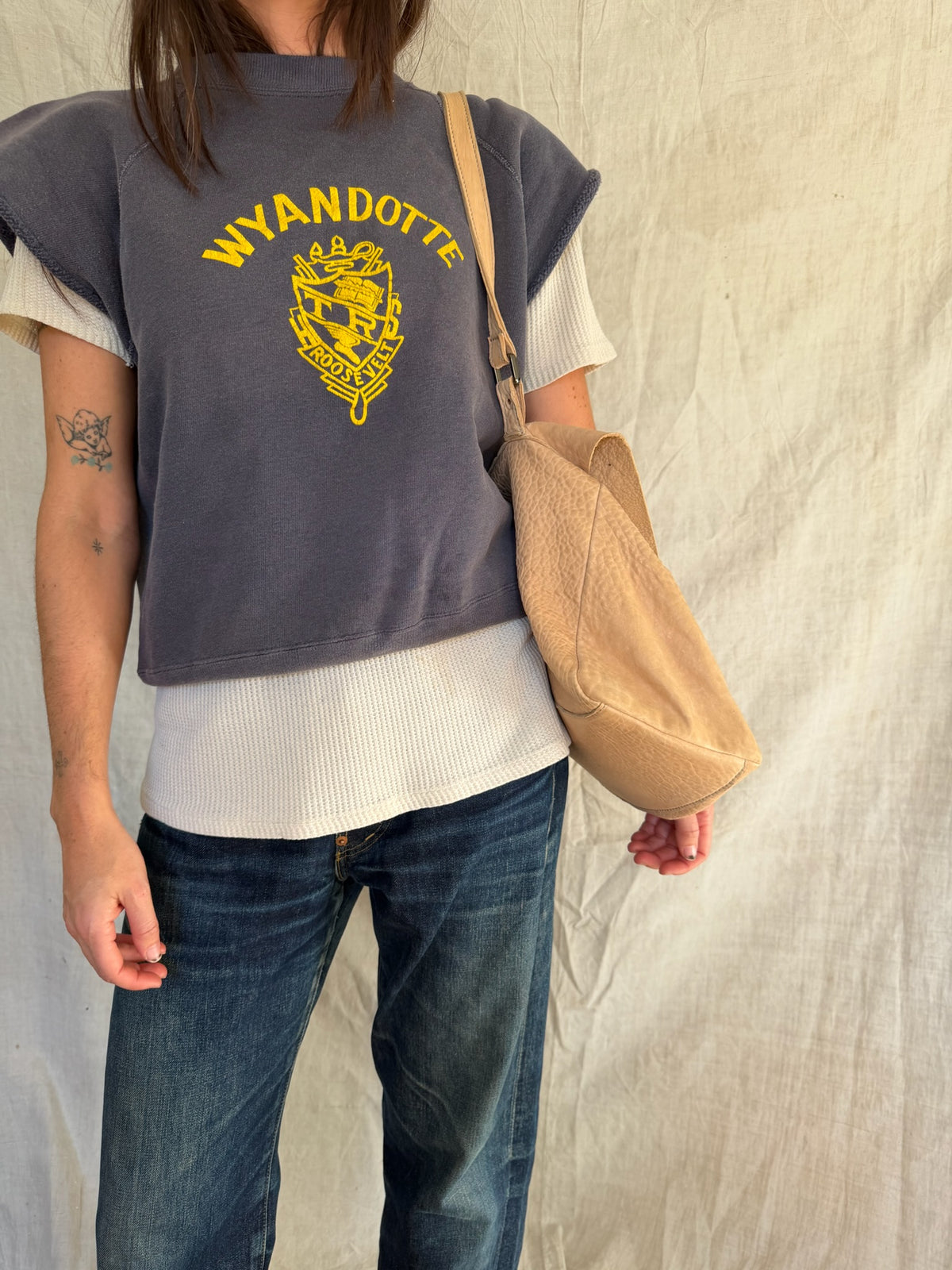 Bone Coloured Super Soft Leather Bag