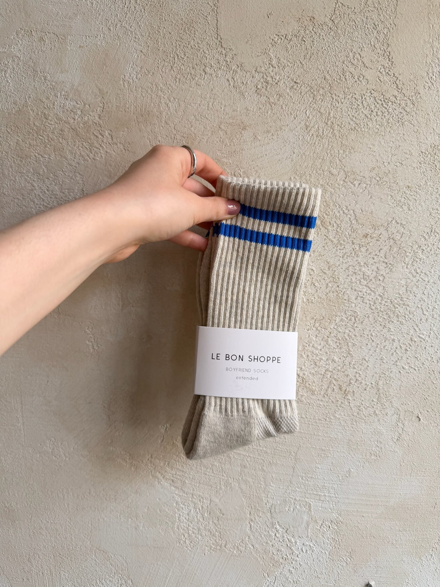 Extended Boyfriend Socks in Ice by Le Bon Shoppe