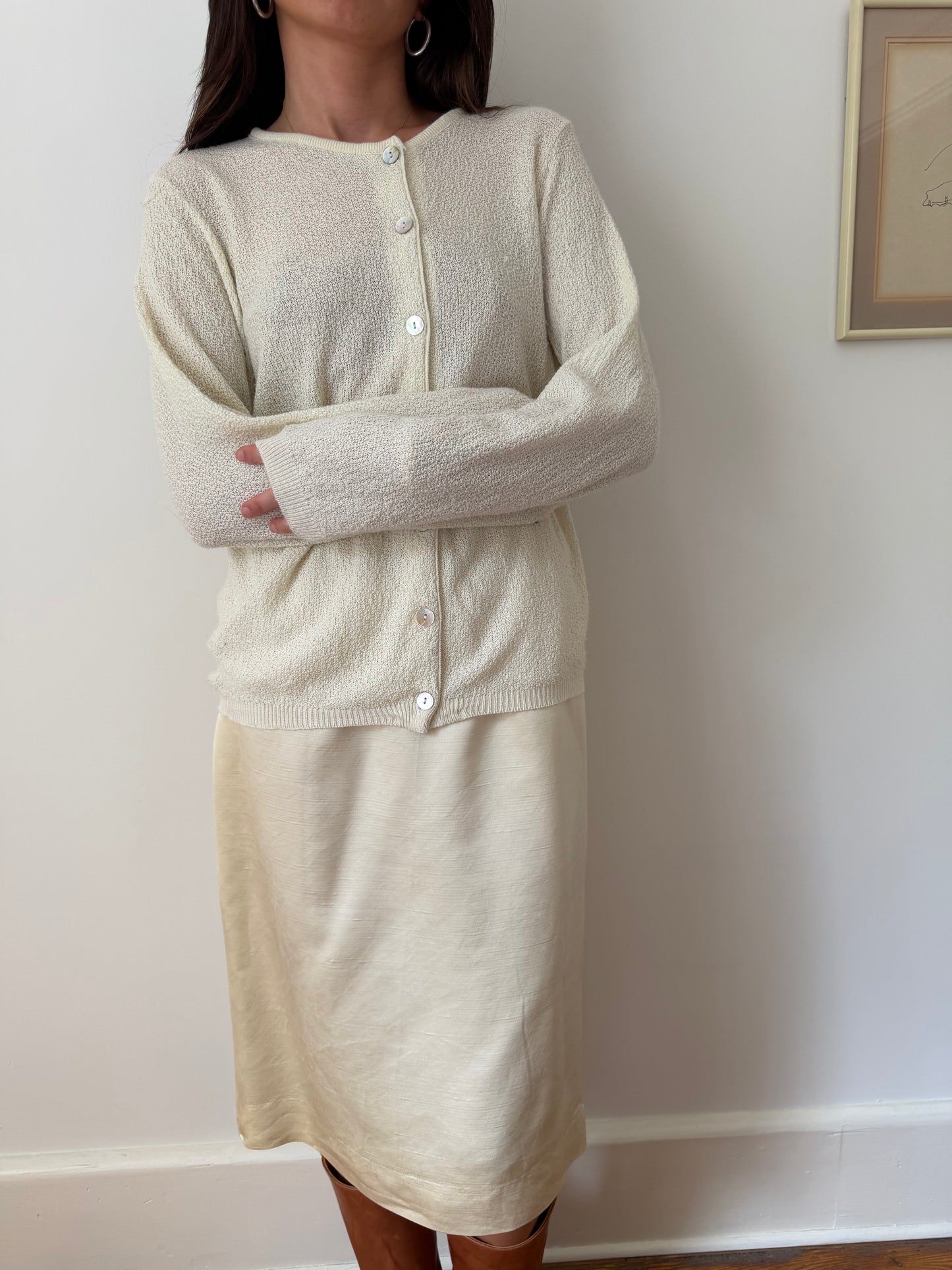 Cream Knit Cardigan