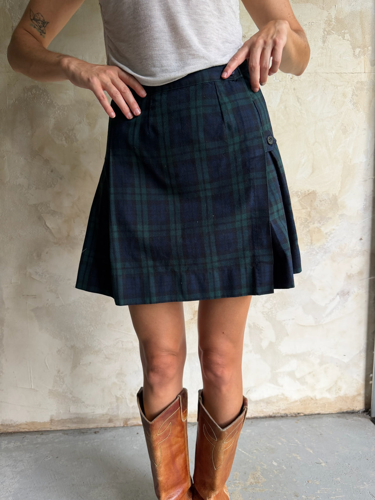 Blue + Green Plaid Kilt
