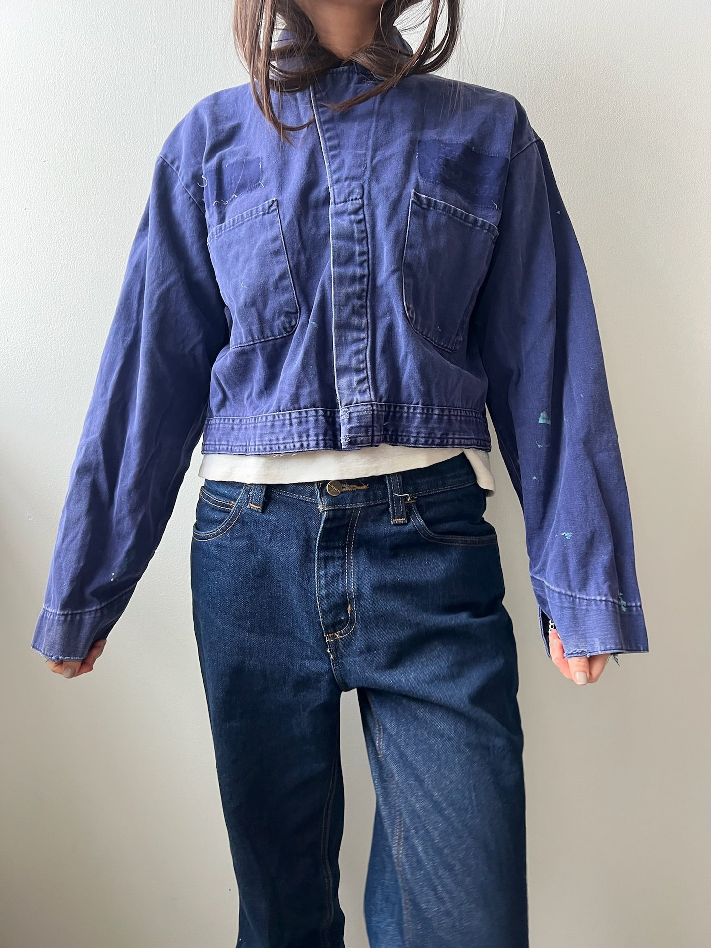 Cropped Indigo Blue Coveralls