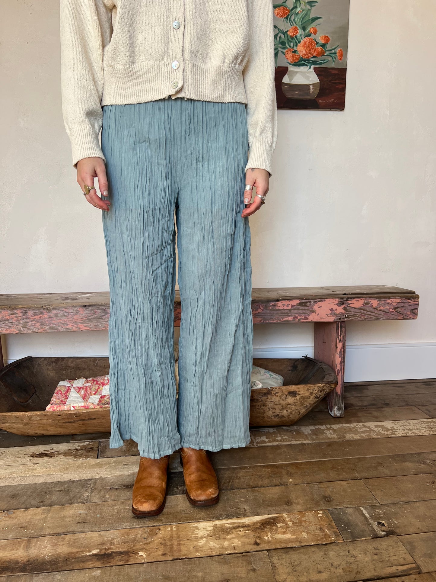 Oaxacan Light Blue Cotton Pant
