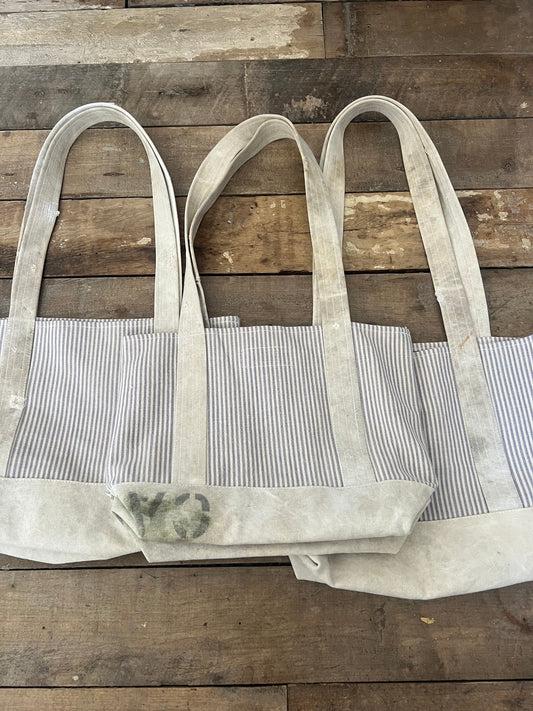 Blue + White Striped Mini Boat + Tote Bag