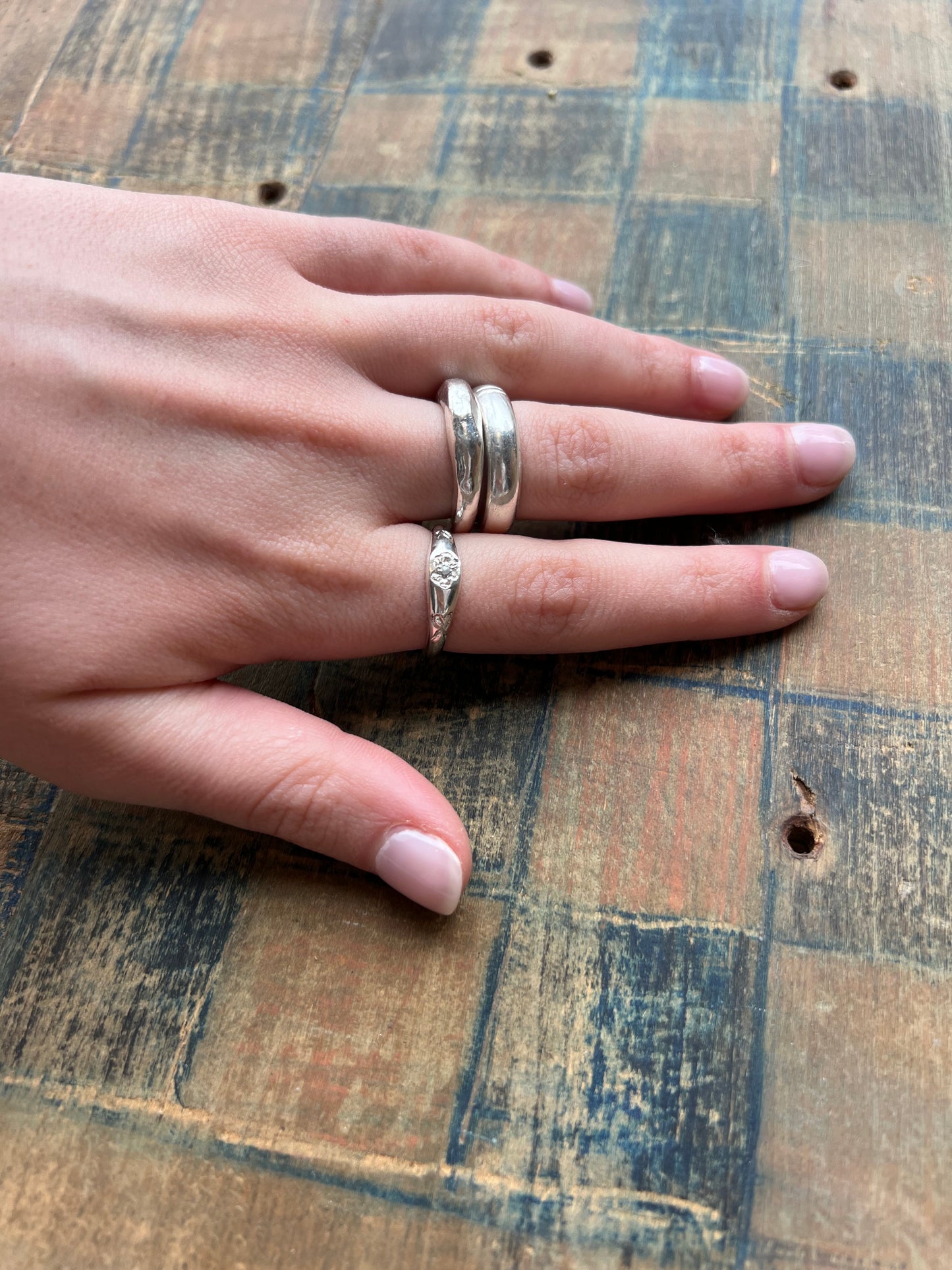 Tiny Posy Signet Ring Set With A Pearl by Rosalind Studio