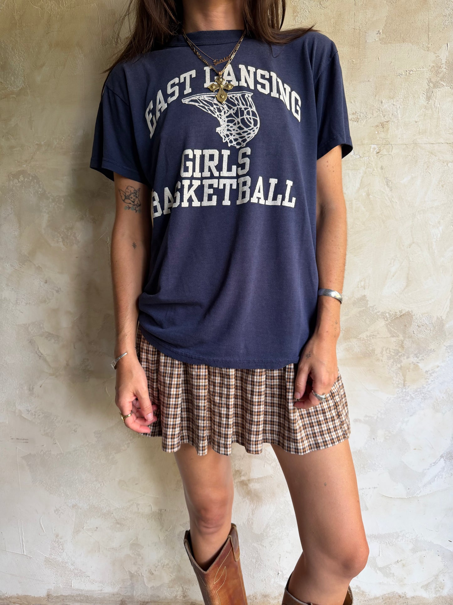 Navy East Lansing Girls Basketball Tee