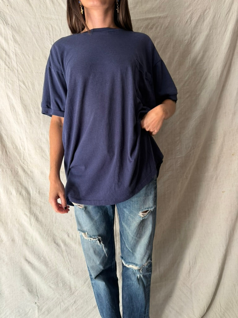 Navy Blue Pocket Tee