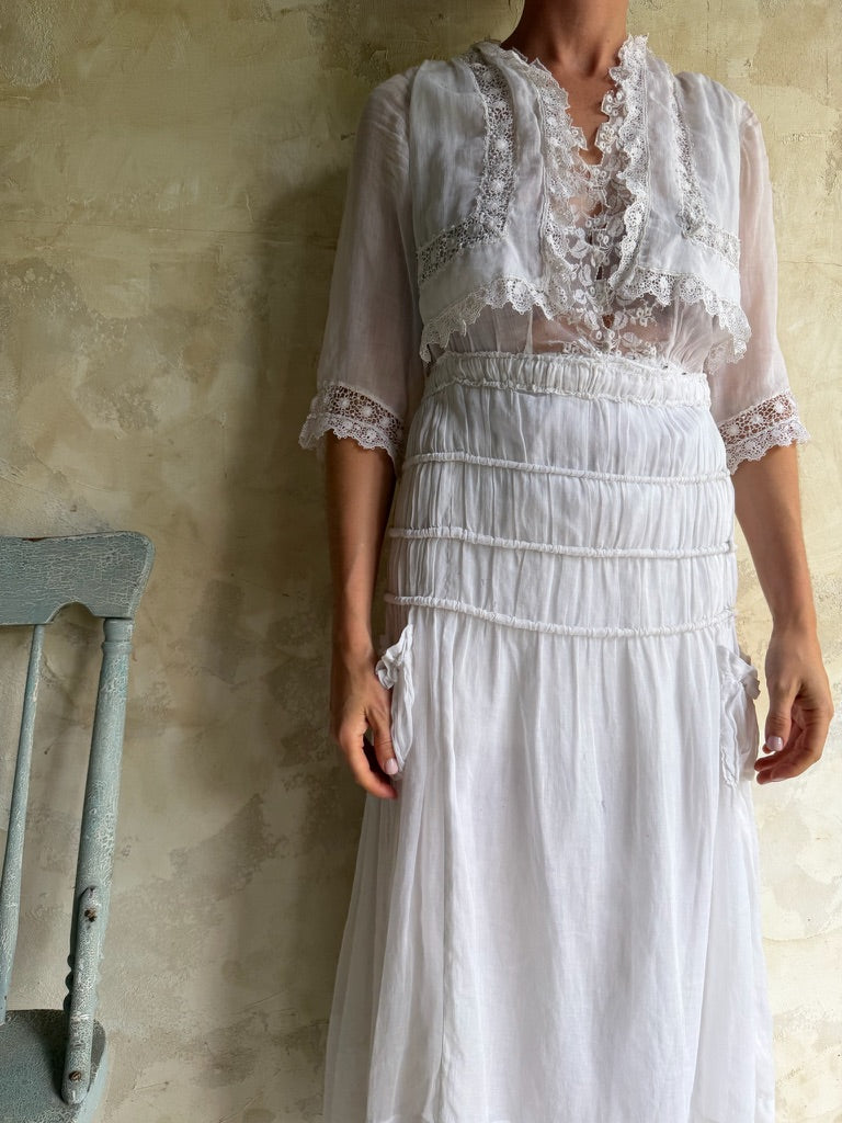 Edwardian White Lawn Dress