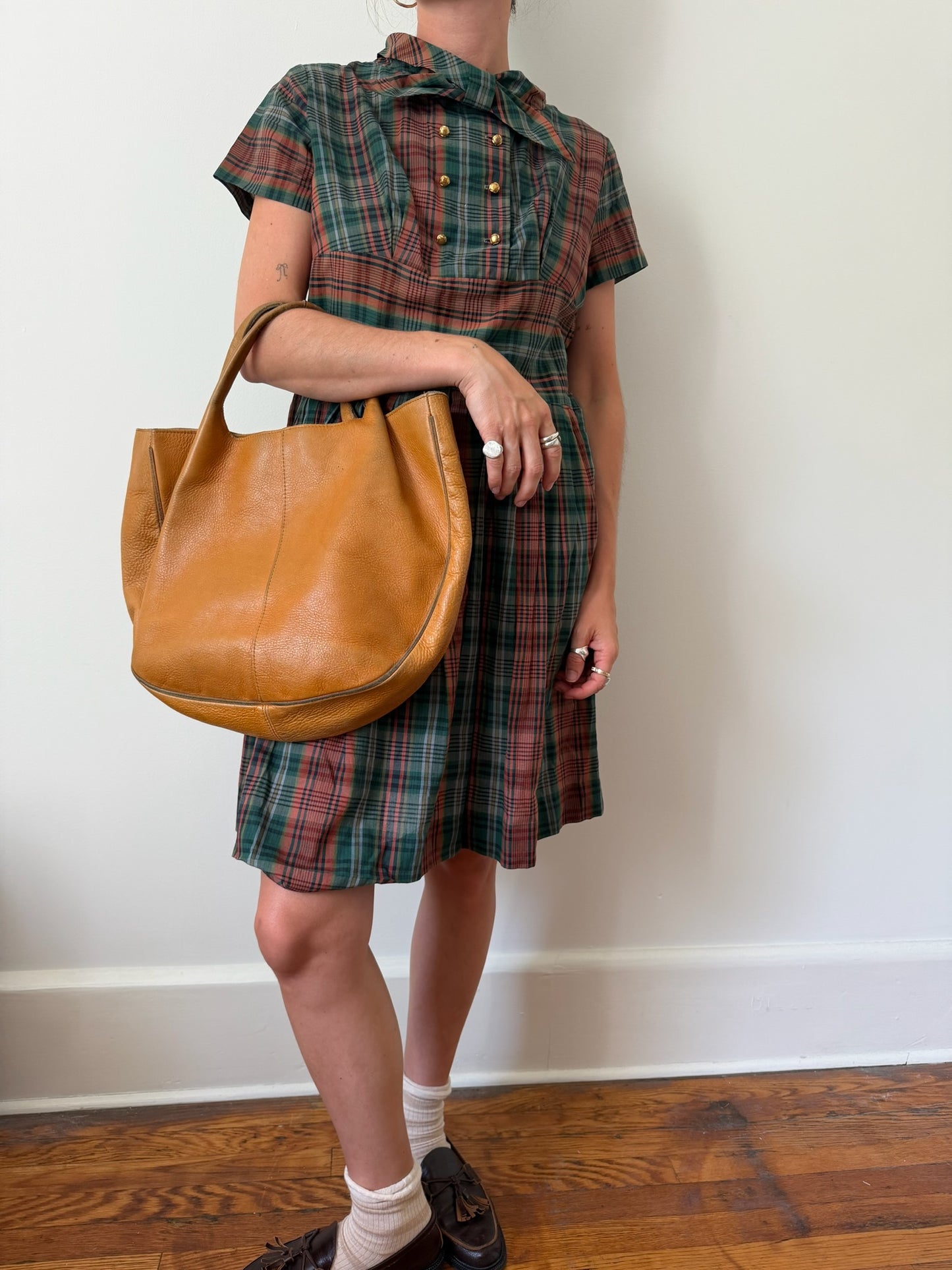 Tan Leather Bucket Bag