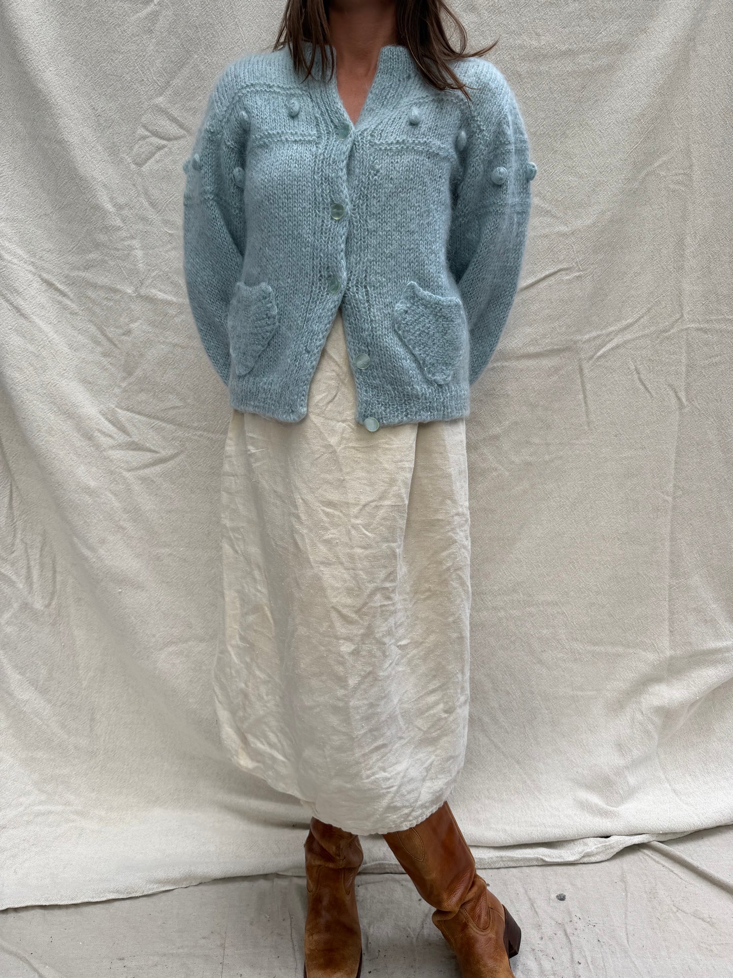 Baby Blue Mohair Cardigan