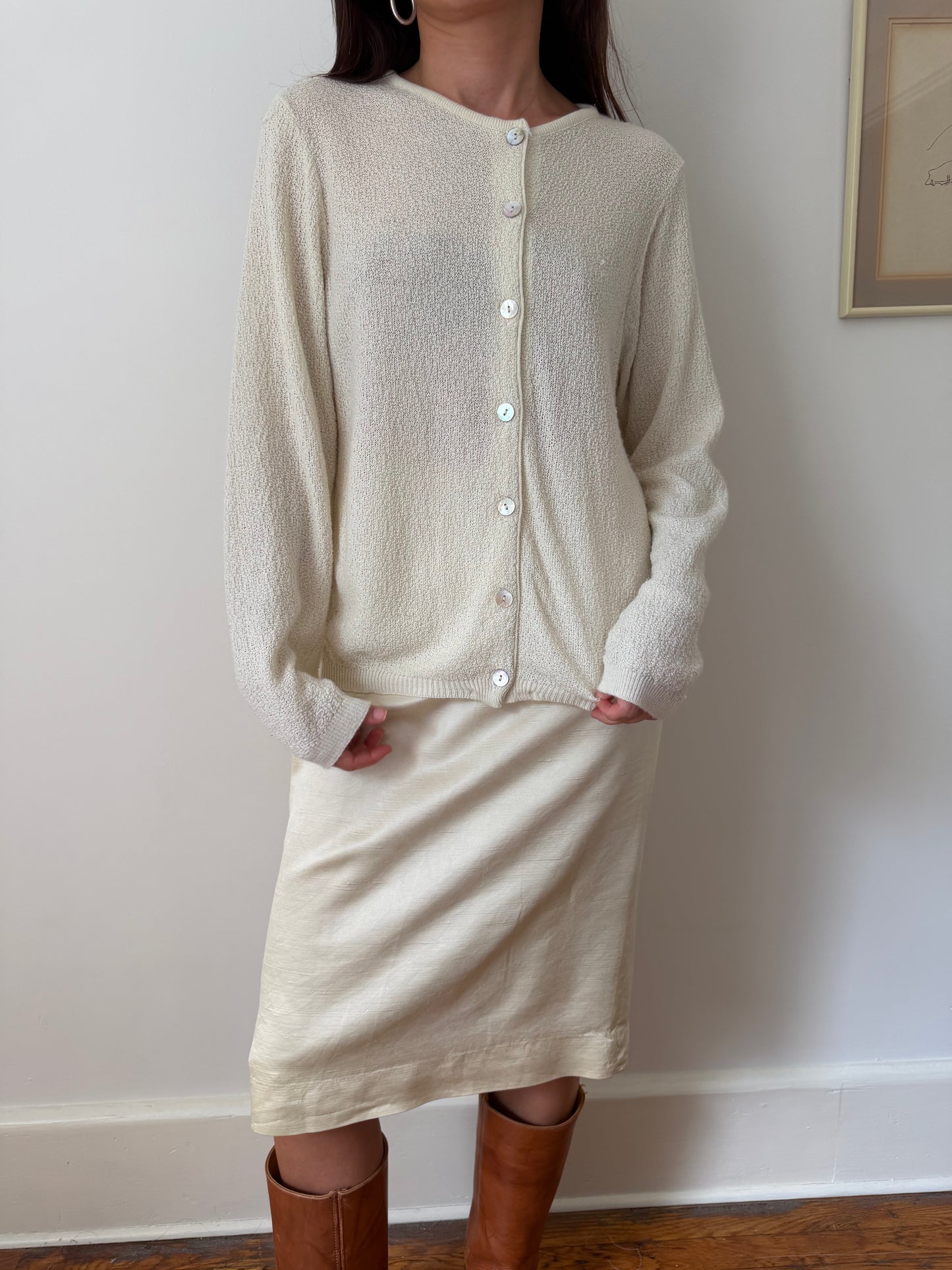 Cream Knit Cardigan