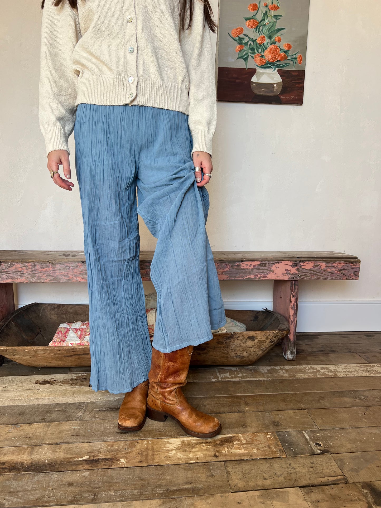 Oaxacan Sky Blue Cotton Pant