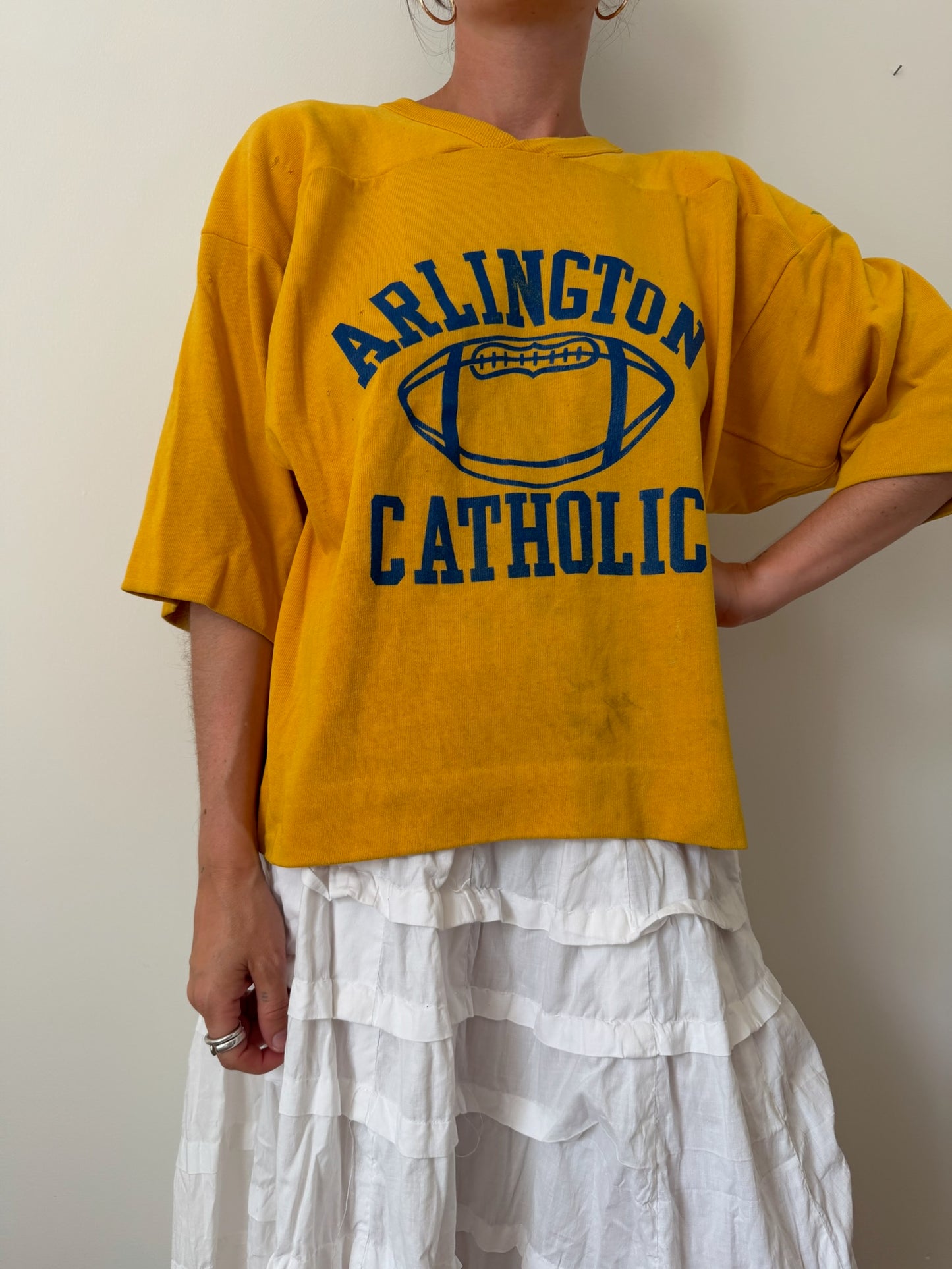 Yellow Cropped Arlington Football Jersey