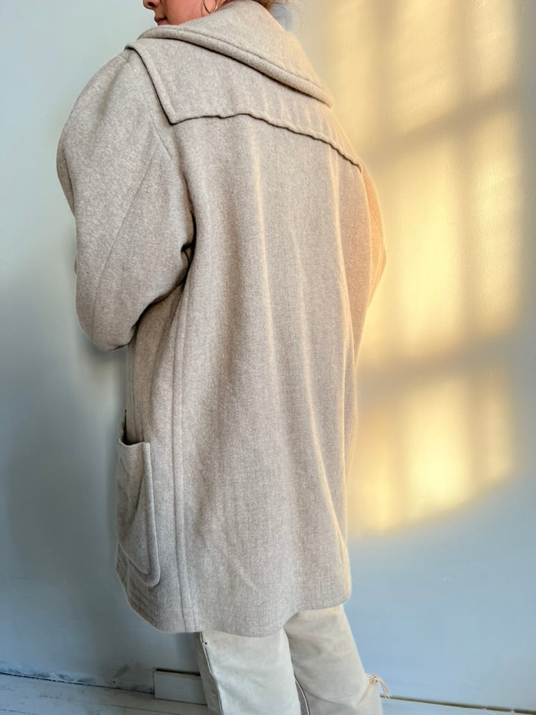 Oatmeal Wool Peacoat