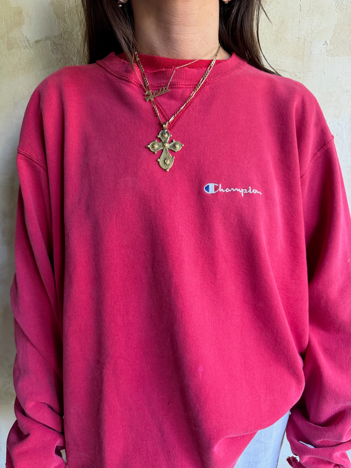 Faded Cherry Red Champion Crewneck