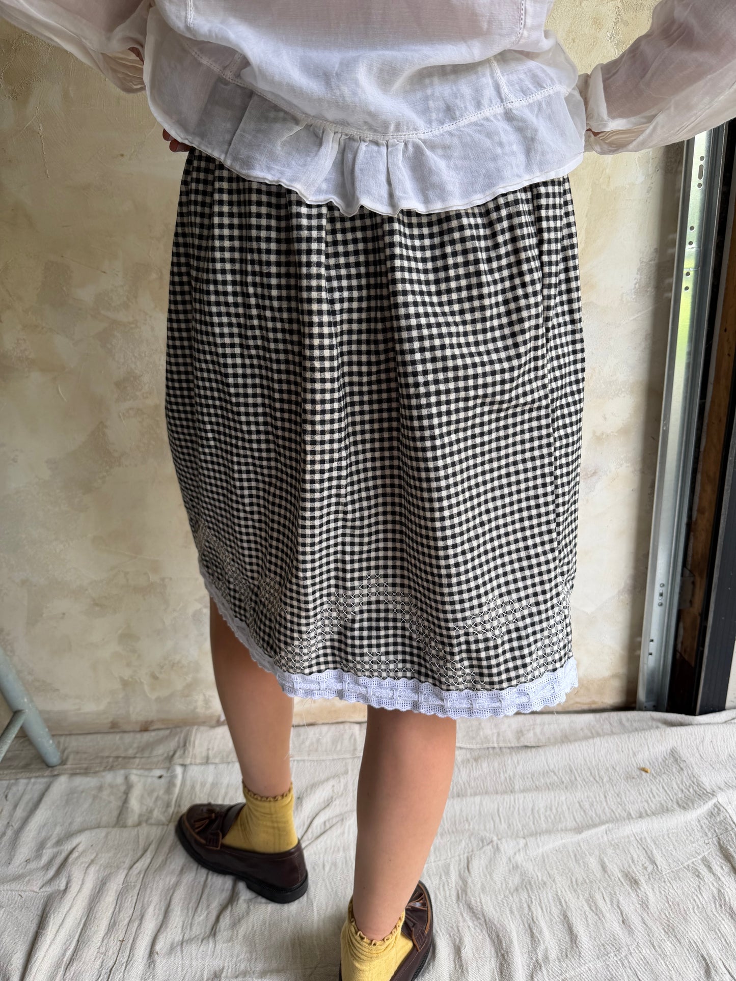 Gingham Reworked Skirt