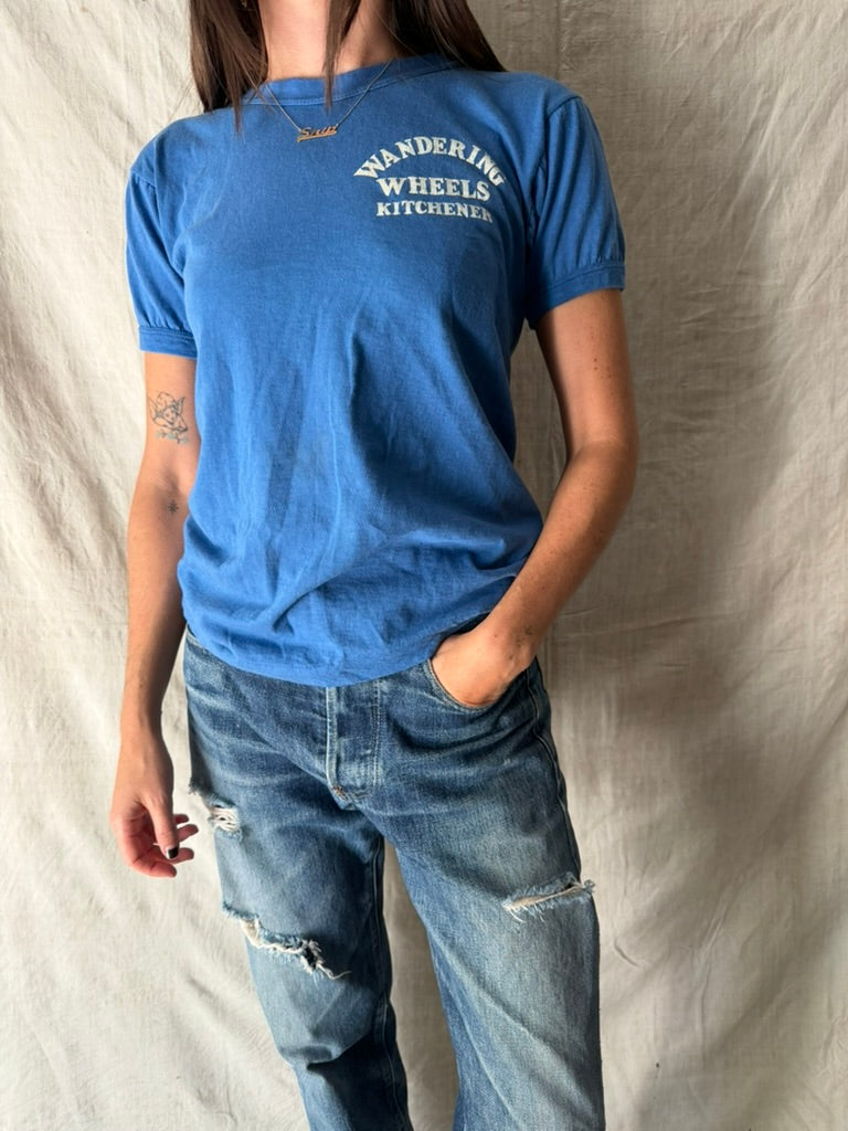 Wandering Wheels Blue Tee