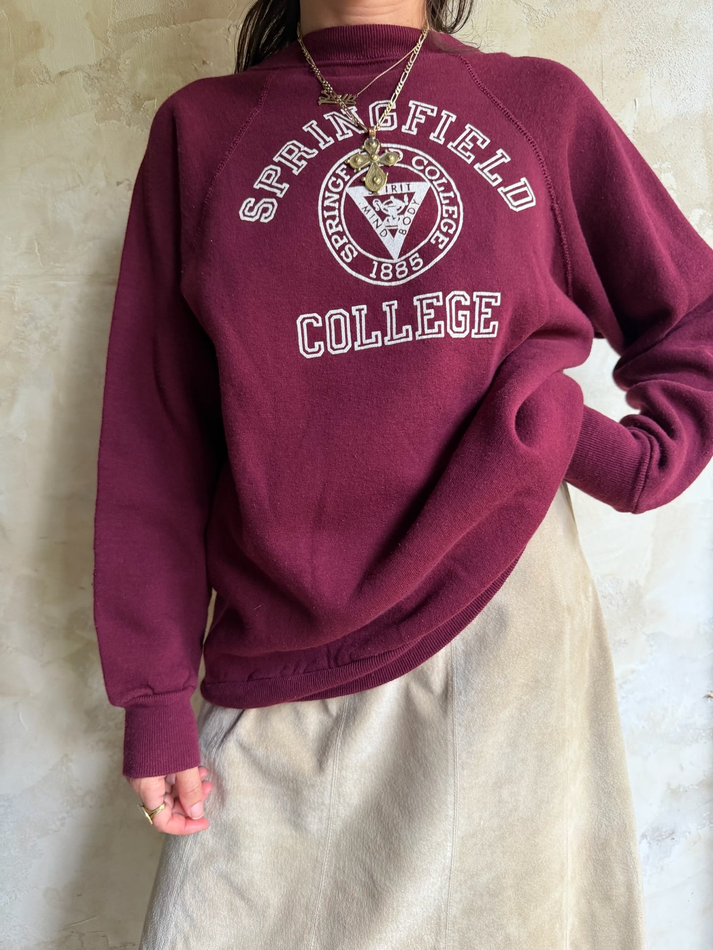 Maroon Springfield College Crewneck