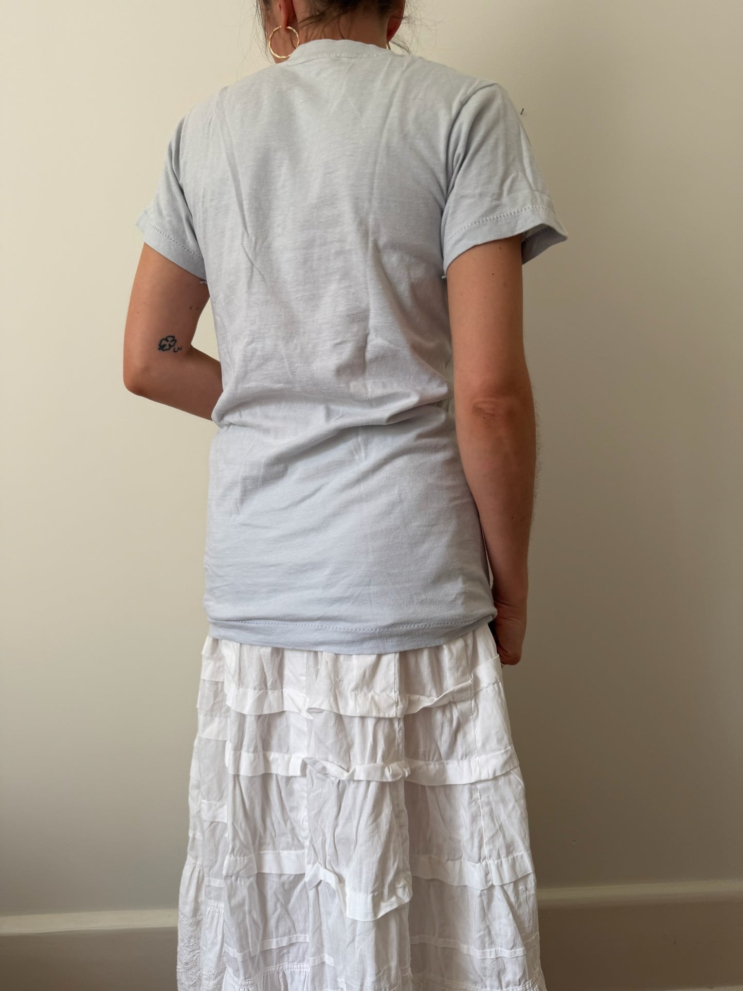 Pale Blue Grey Blank Pocket Tee