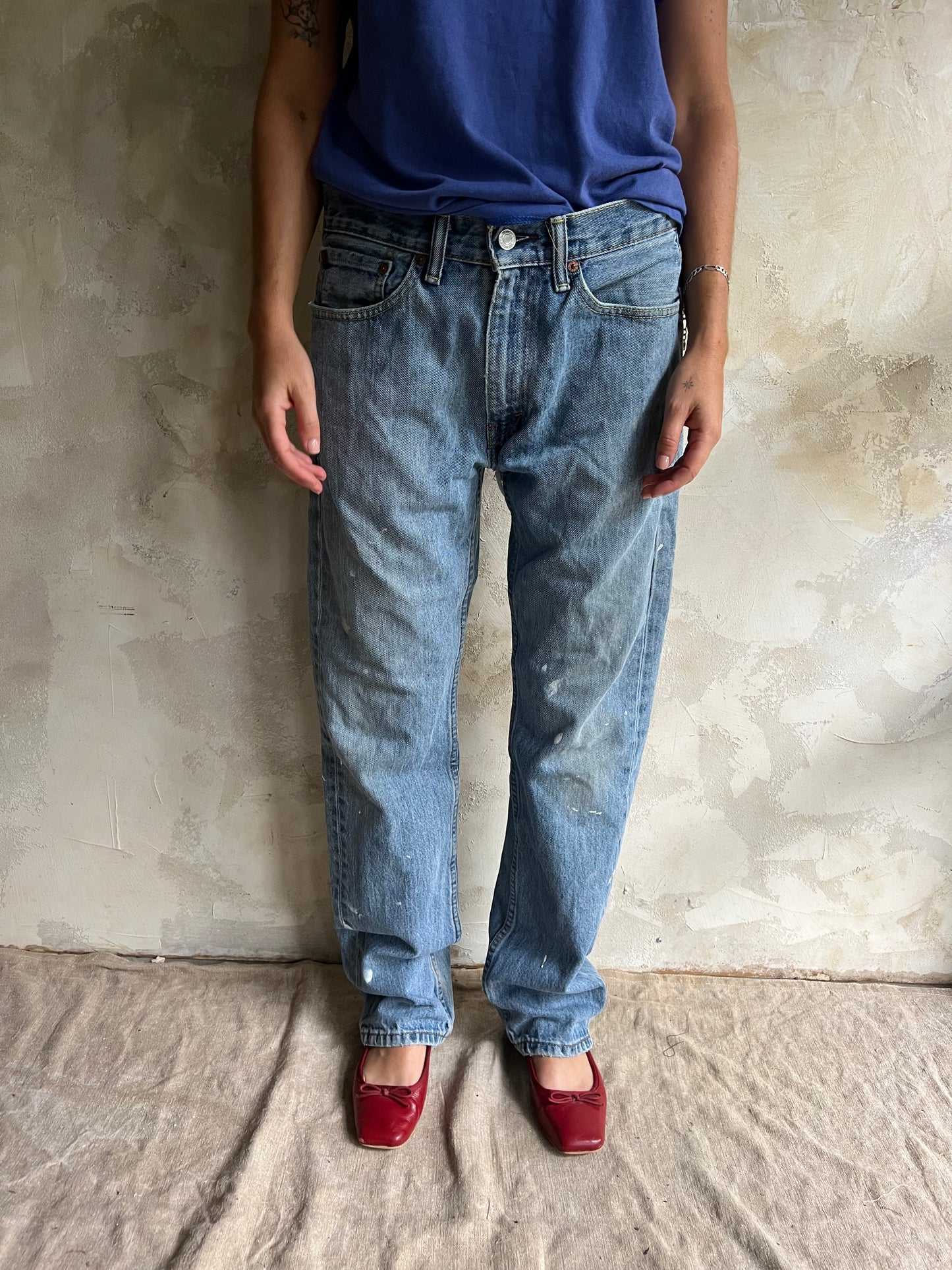 White Paint Splattered Levi’s