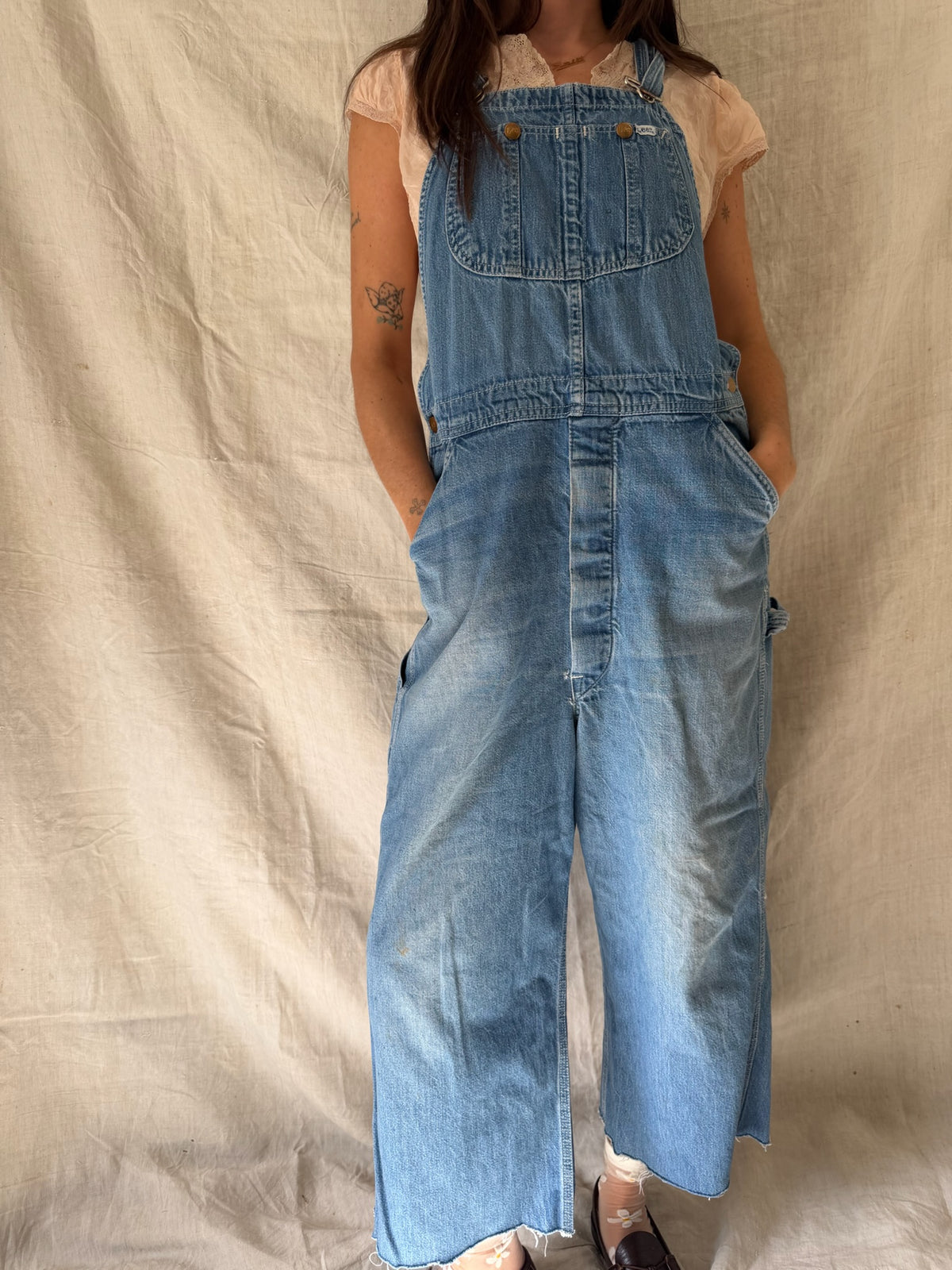 Lee Raw Hem Denim Overalls