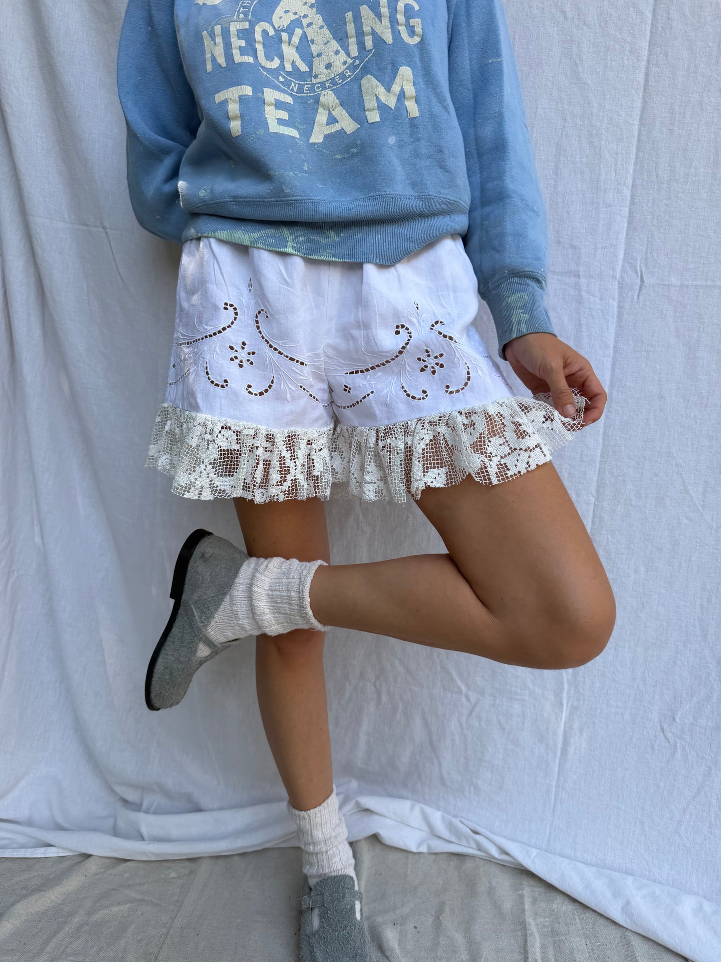 Wanderly Eyelet + Crochet Lace Ruffle Bloomer