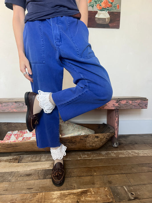 Cropped Royal Blue Racing Pant