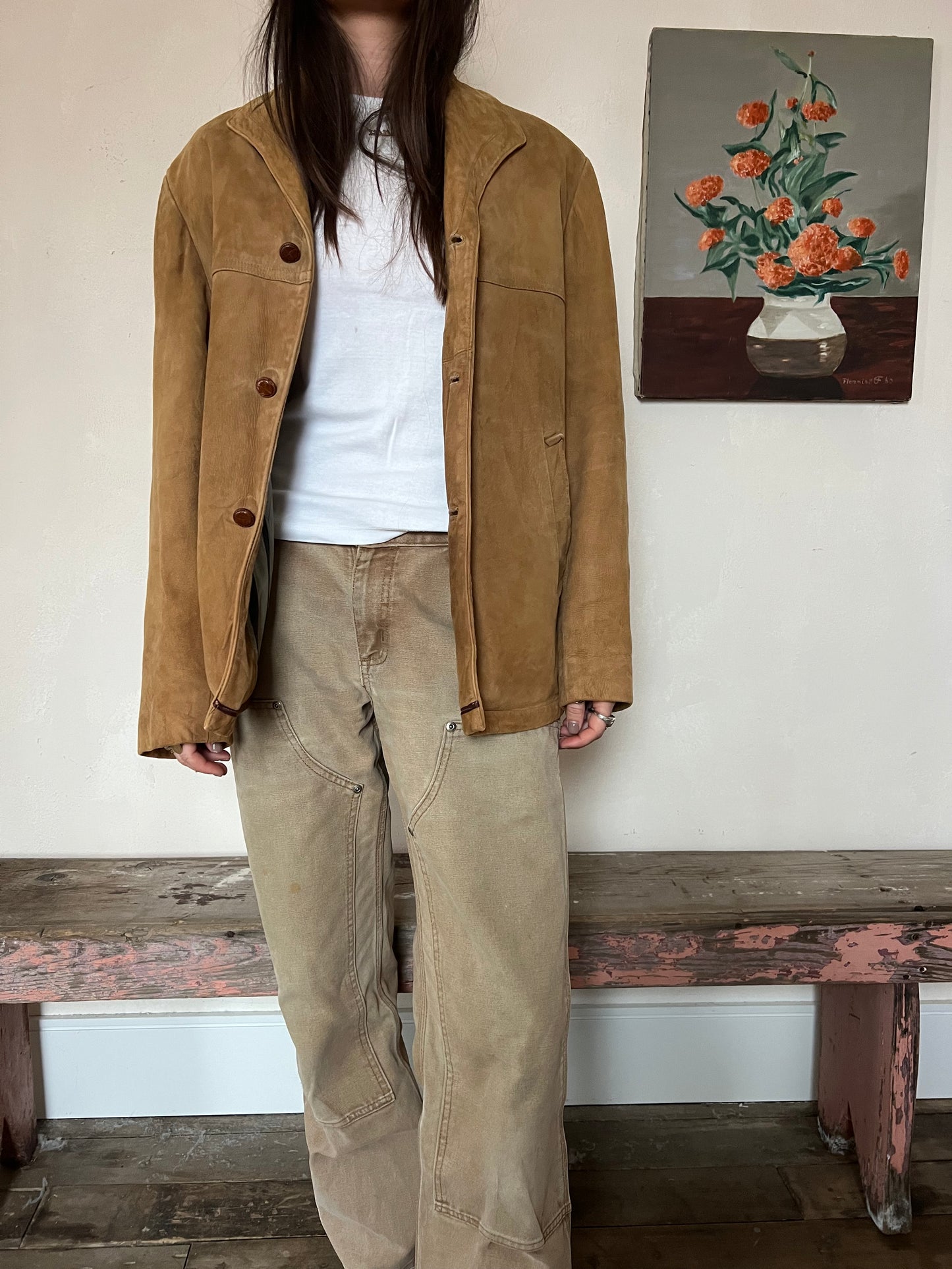 Tan Suede Blazer Jacket