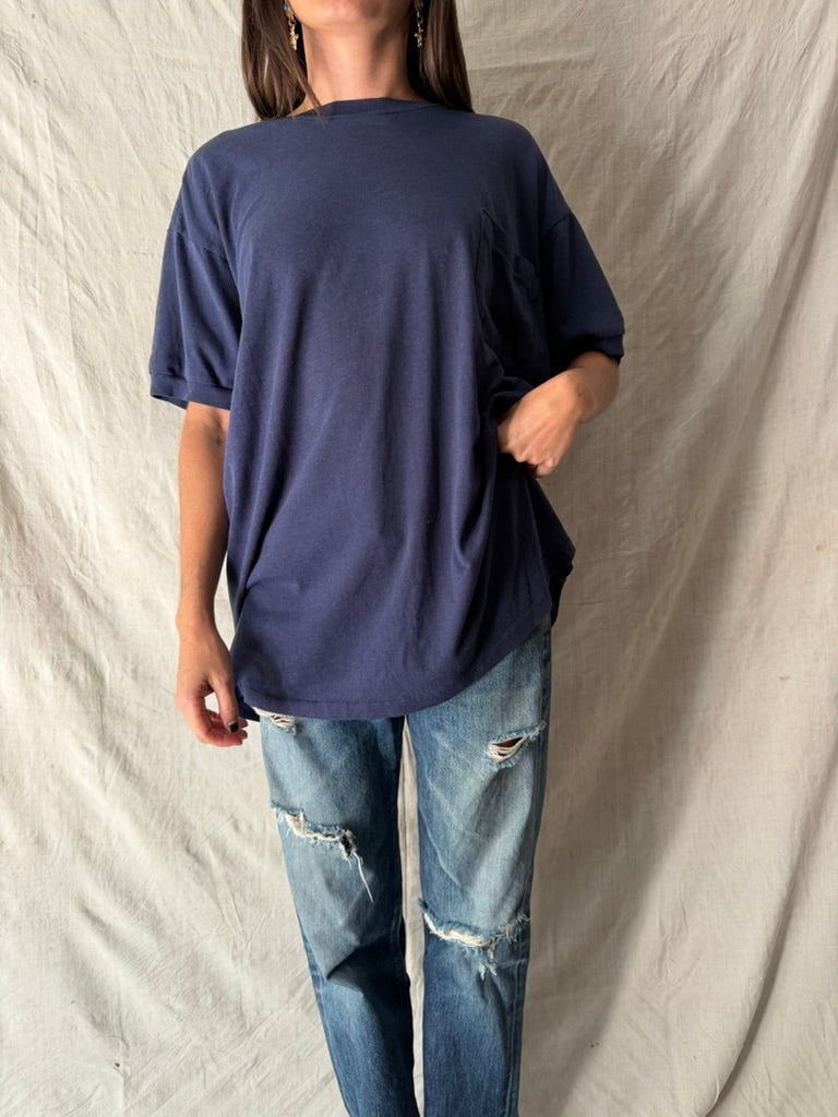 Navy Blue Pocket Tee