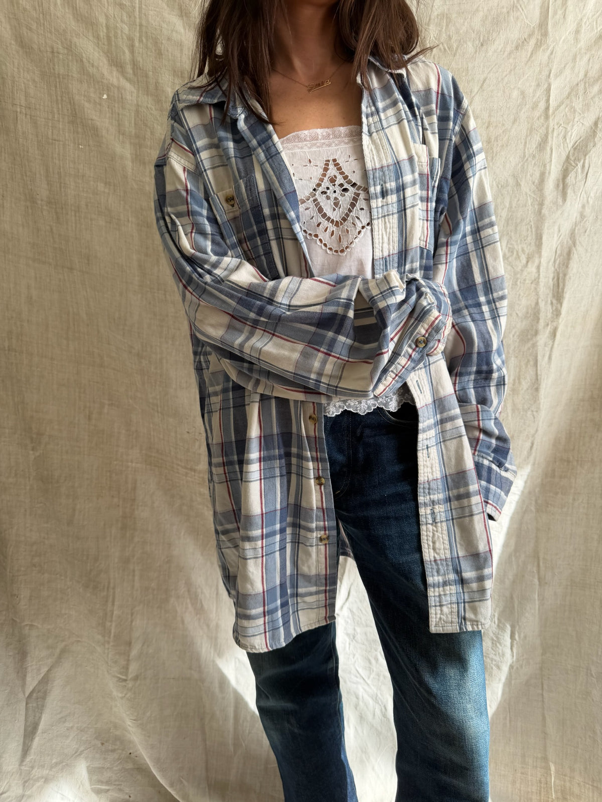 Blue + Red Plaid Shirt