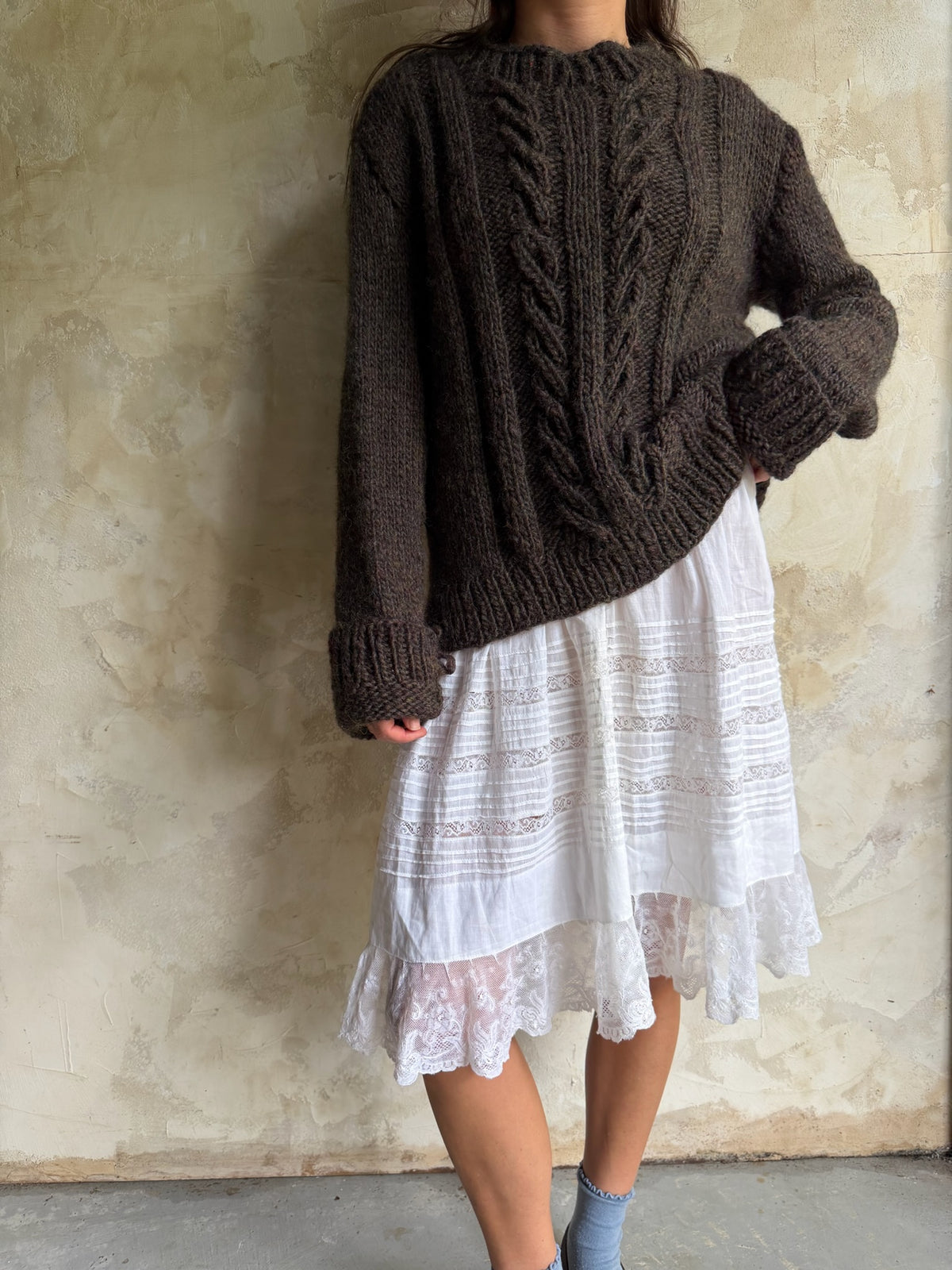 Handmade Brown Wool Sweater