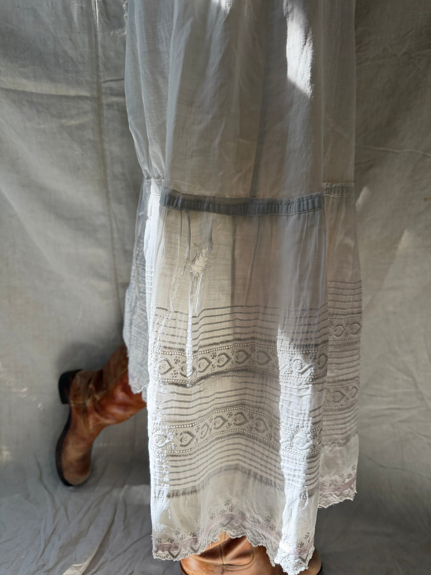 Antique Skirt with Pink Ribbon