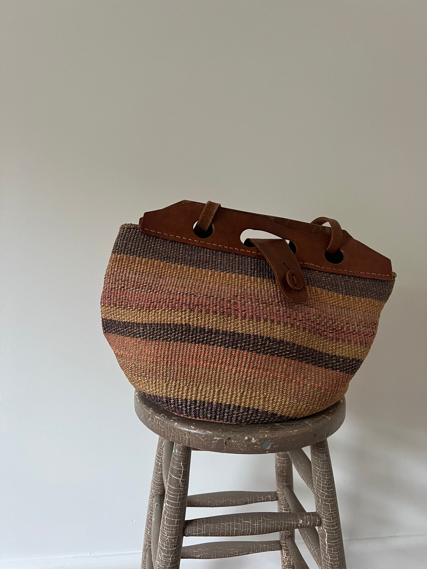 Woven Striped Market Bag