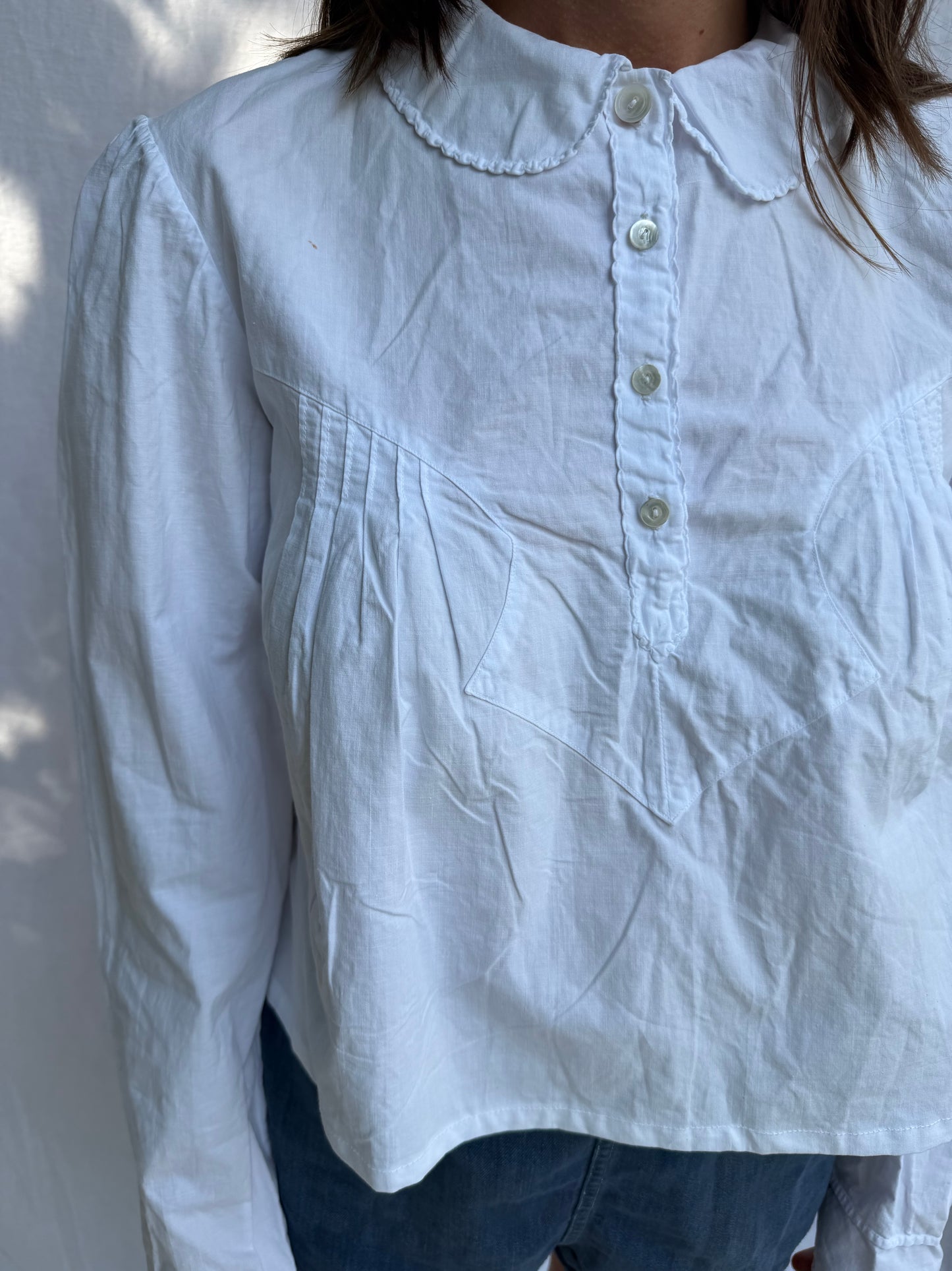 Antique Italian Cotton Cropped Blouse