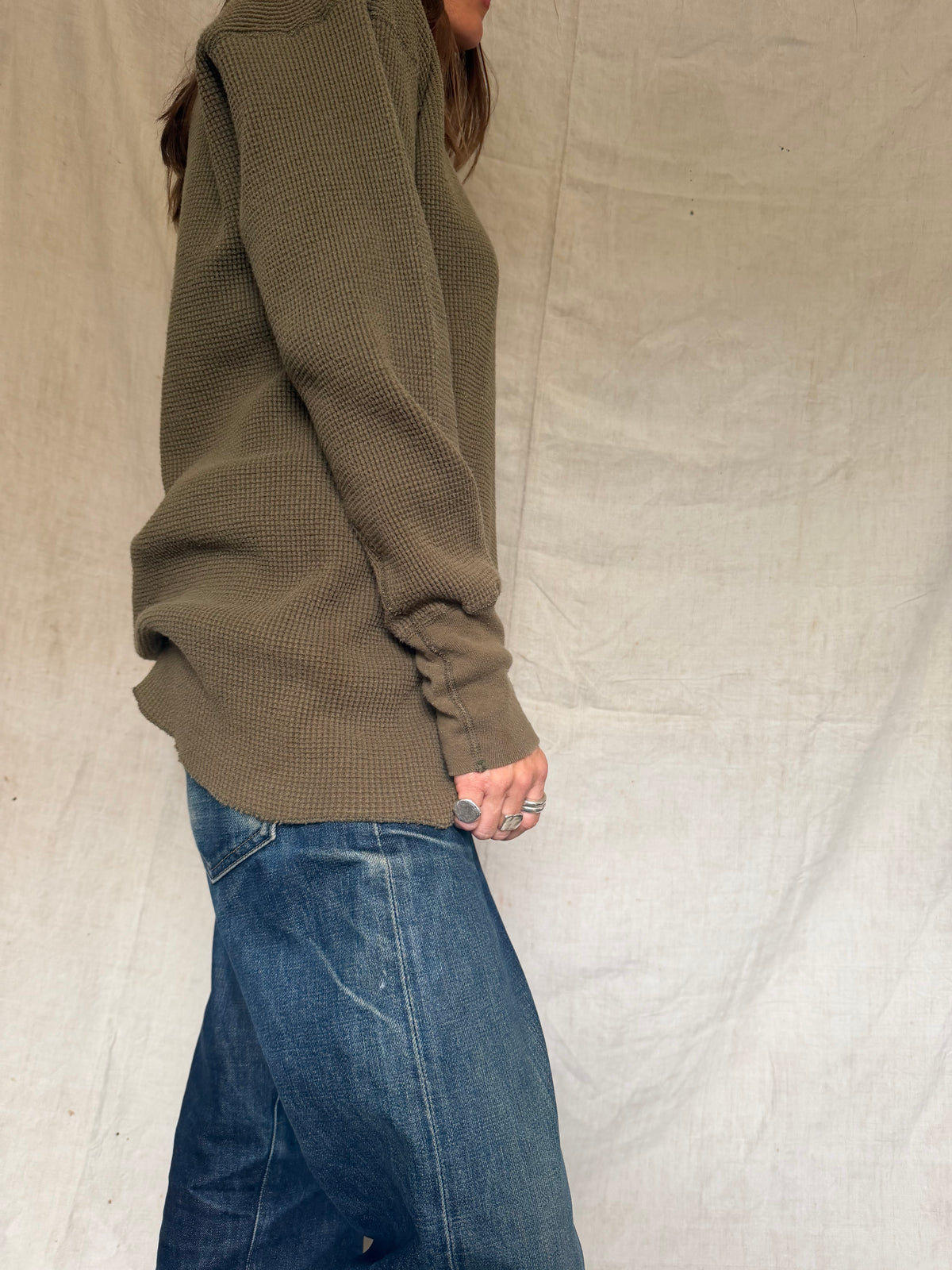 Olive Green Waffle Thermal